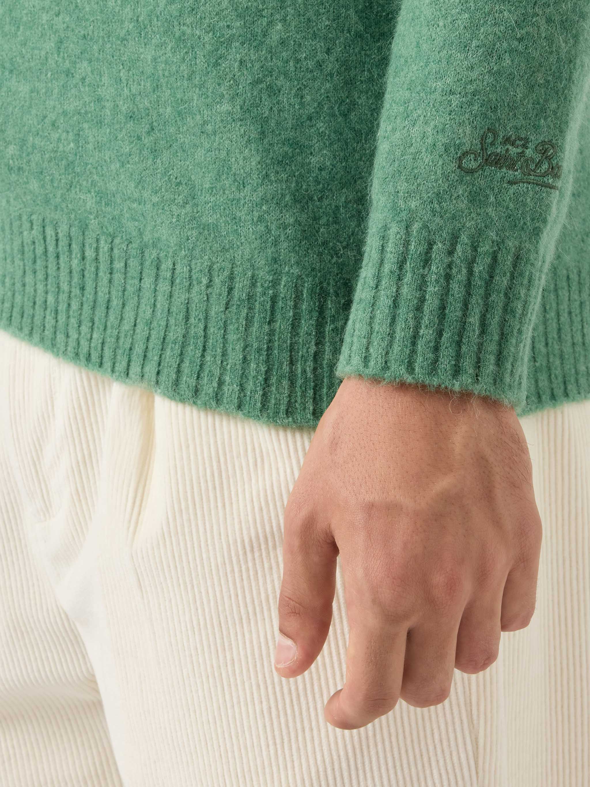 mc2-saint-barth-maglione-regent-uomo-verde-salvia-in-alpaca-stretch-girocollo image 4