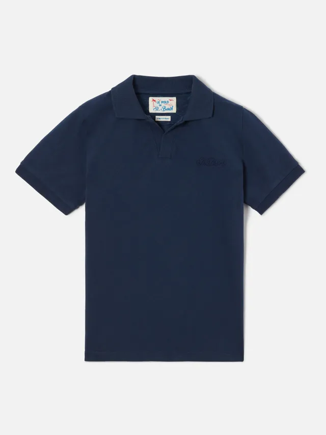 mc2-saint-barth-polo-charles-jr-bambino-in-piquet-blu-navy image 1