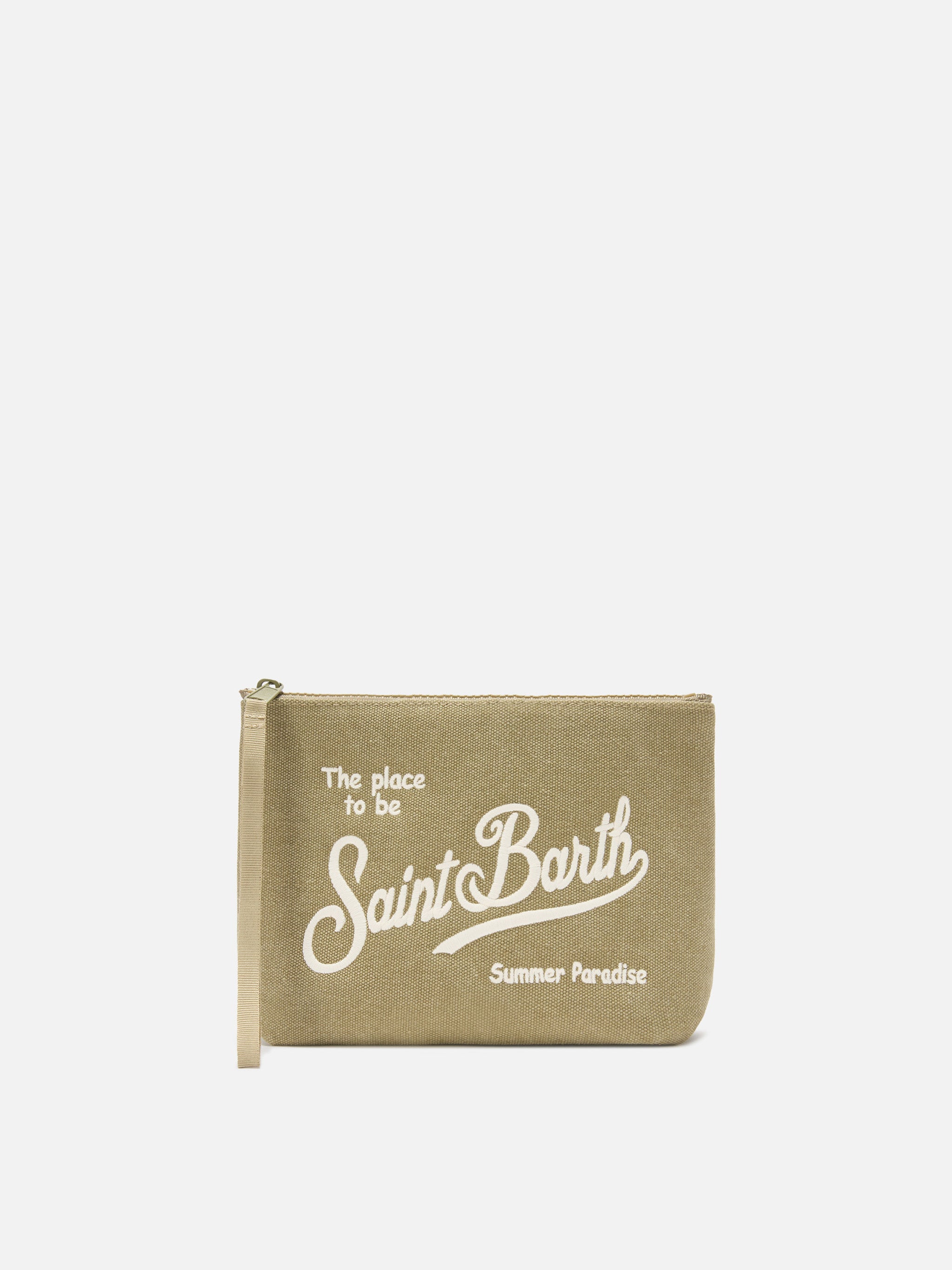 mc2-saint-barth-aline-pochette-canvas-marrone-logo-ricamato image 1