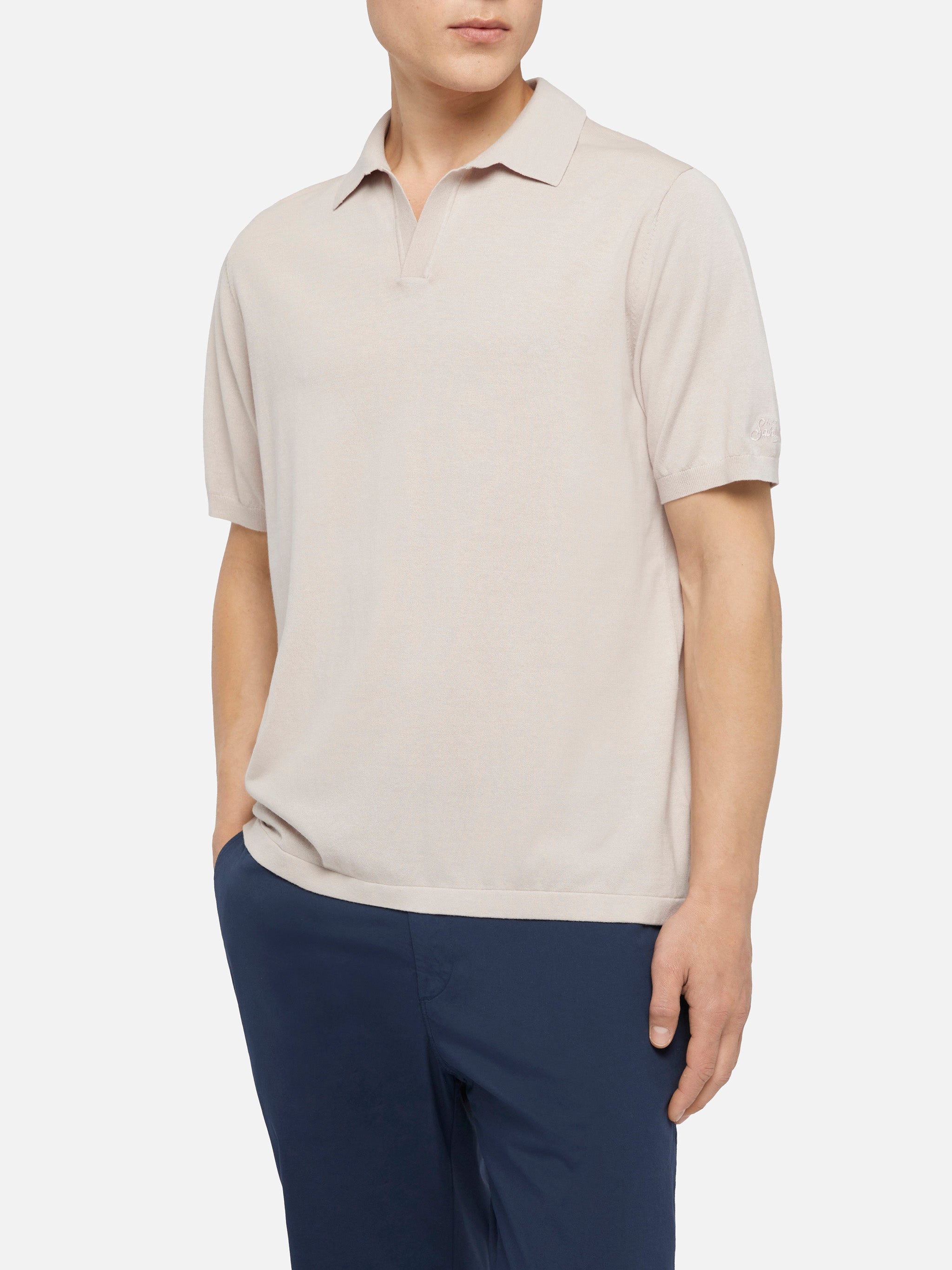 mc2-saint-barth-polo-sloan-in-maglia-high-twisted-grigio-pietra-senza-bottoni-uo image 1