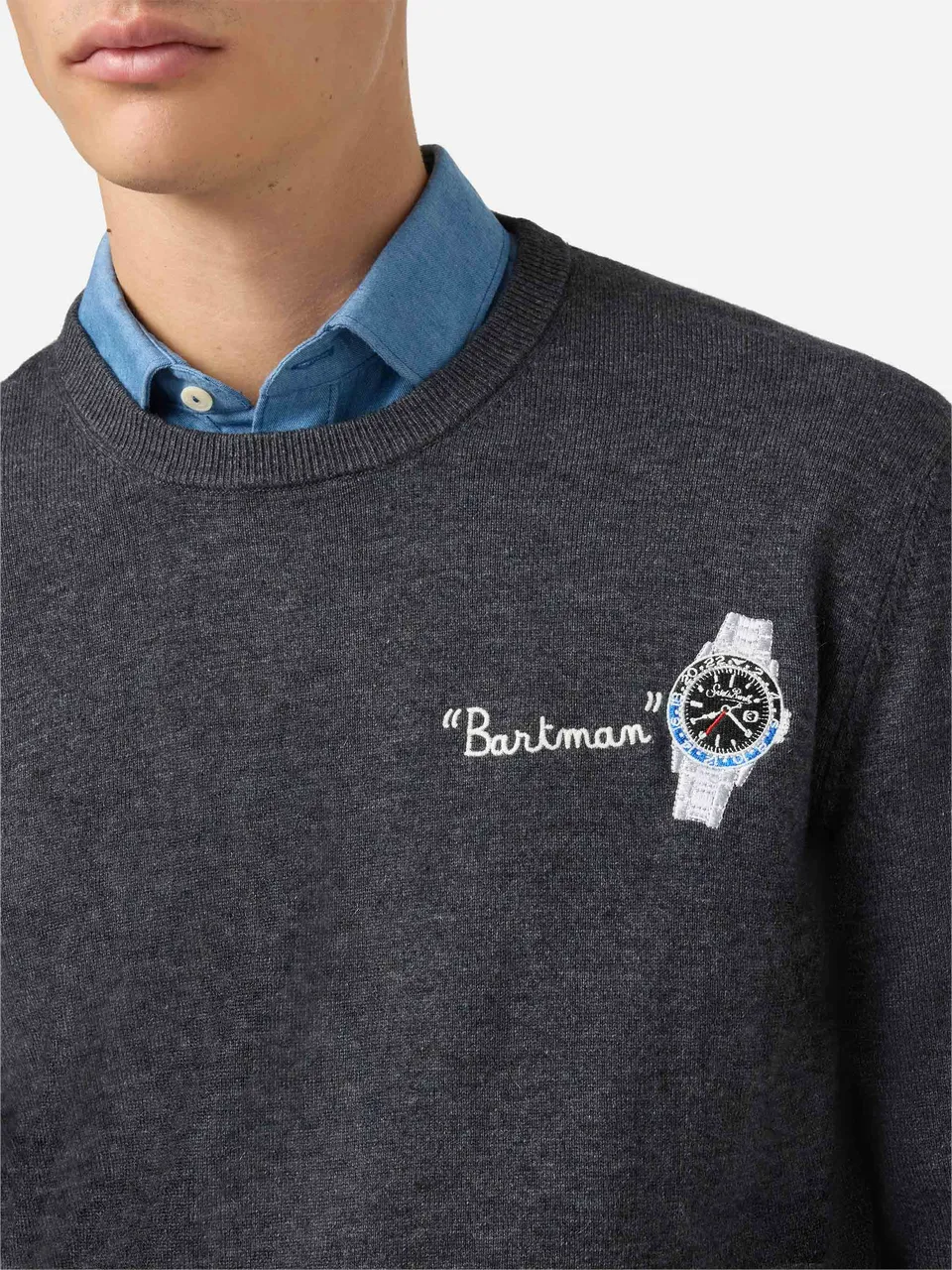 mc2-saint-barth-heron-light-maglia-uomo-cashmere-grigio-ricamo-bartman image 1
