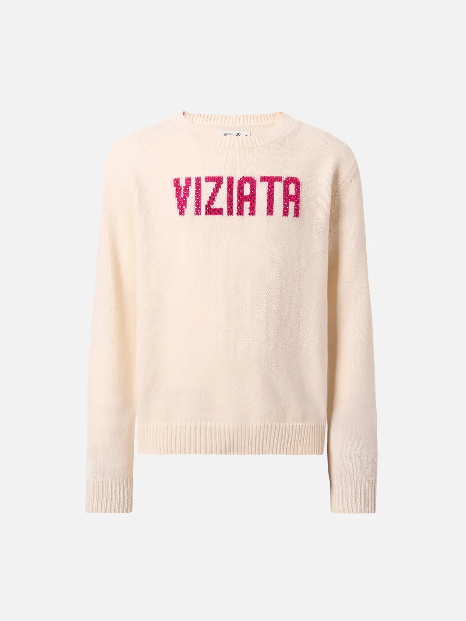 mc2-saint-barth-maglione-princess-ragazza-in-misto-cashmere-bianco-con-strass-vi image 1