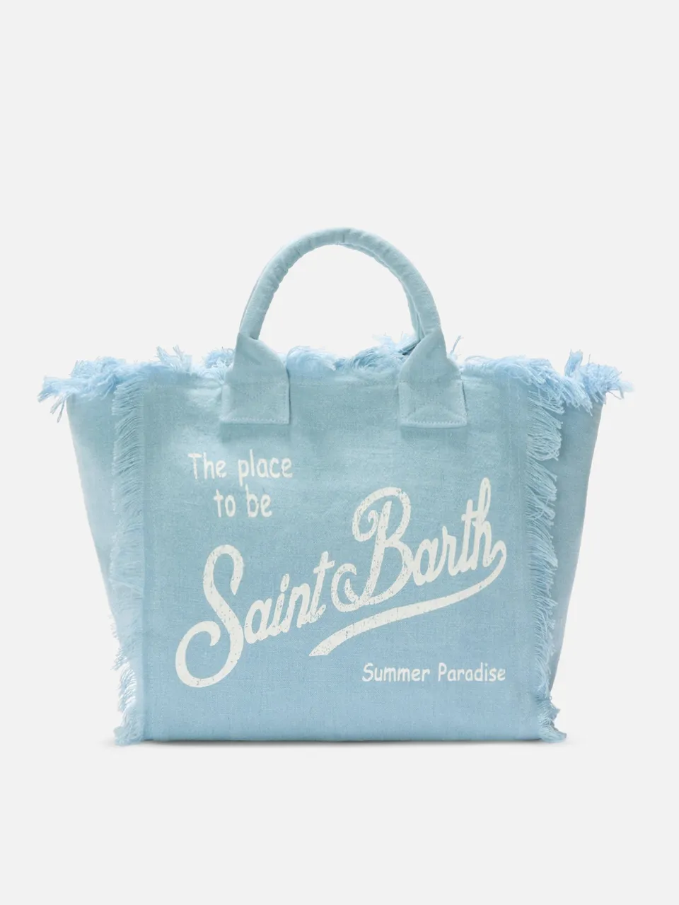 mc2-saint-barth-borsa-vanity-regular-in-lino-azzurro-tinta-unita-con-frange-e-zi image 1
