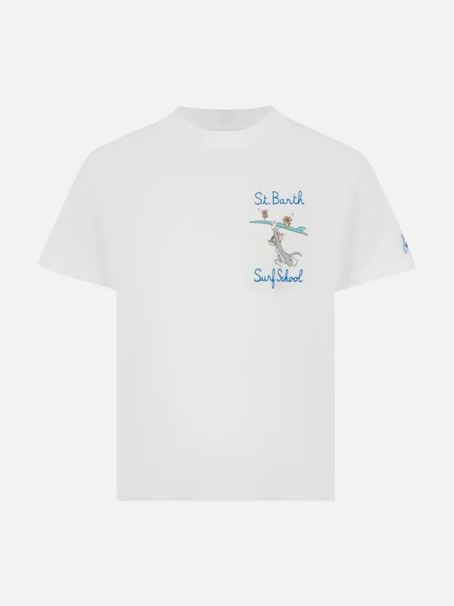 mc2-saint-barth-ecstasea-t-shirt-bambino-cotone-bianca-tom-jerry-warner-bros image 1