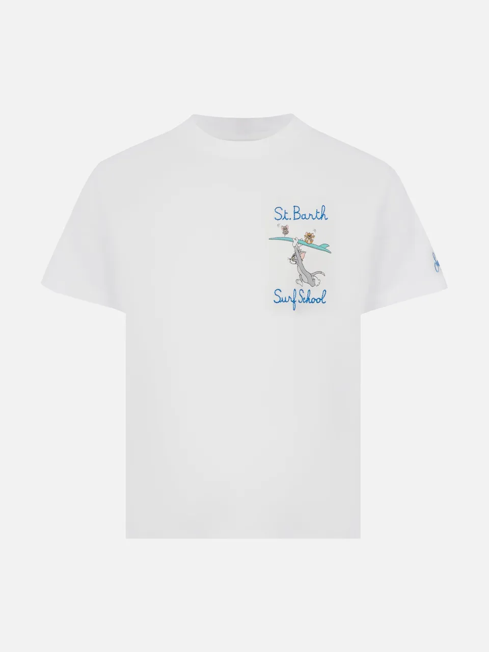 mc2-saint-barth-ecstasea-t-shirt-bambino-cotone-bianca-tom-jerry-warner-bros image 1