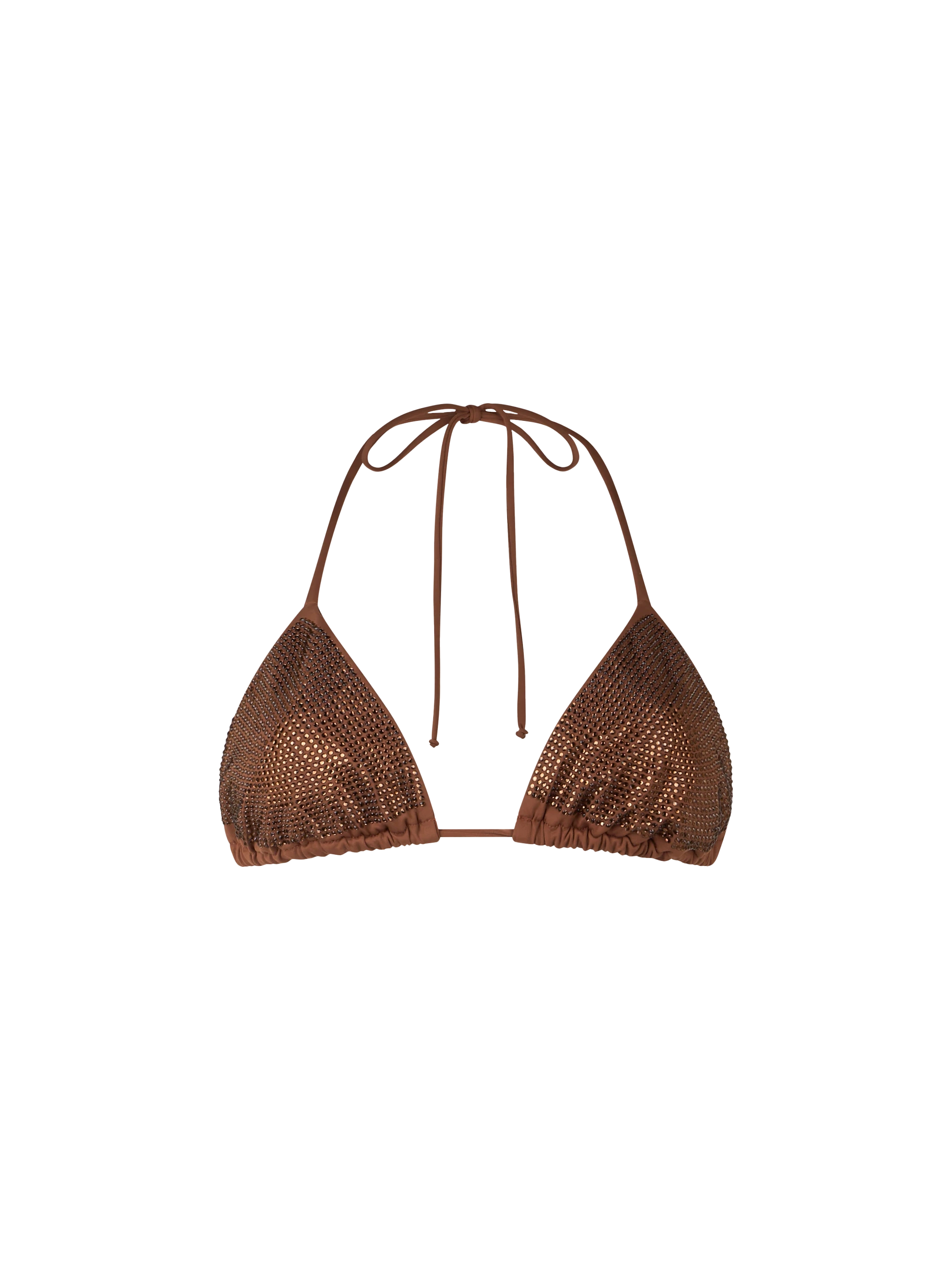 mc2-saint-barth-top-bikini-annabelle-triangolo-marrone-con-strass image 1