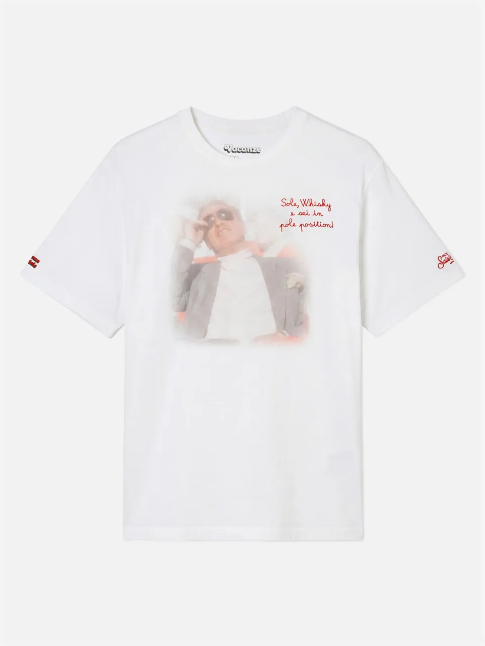 mc2-saint-barth-arnott-t-shirt-uomo-cotone-pesante-ricamo-sole-whisky-special-ed image 1