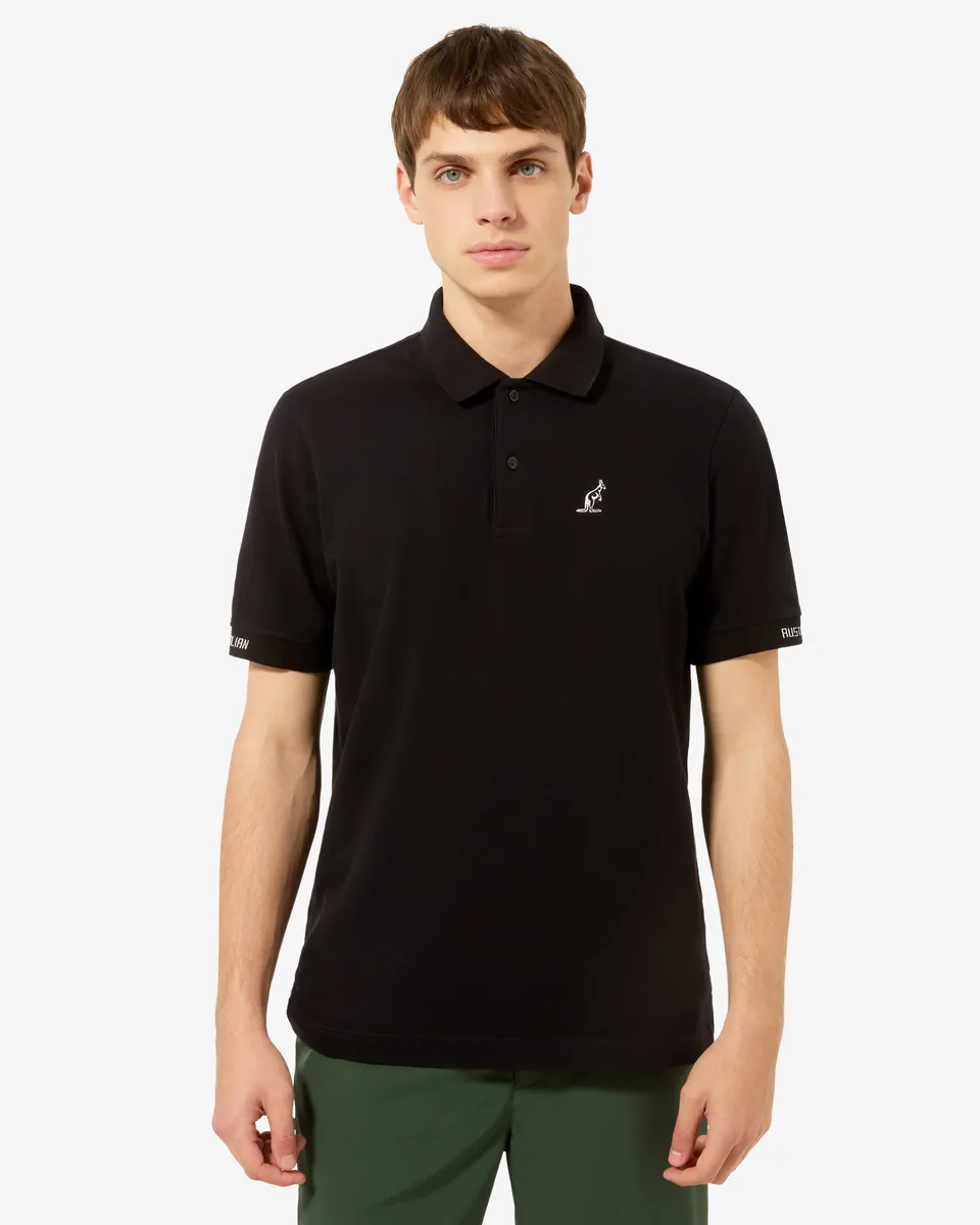 australian-collage-polo-piquet-nera-regular-fit image 1