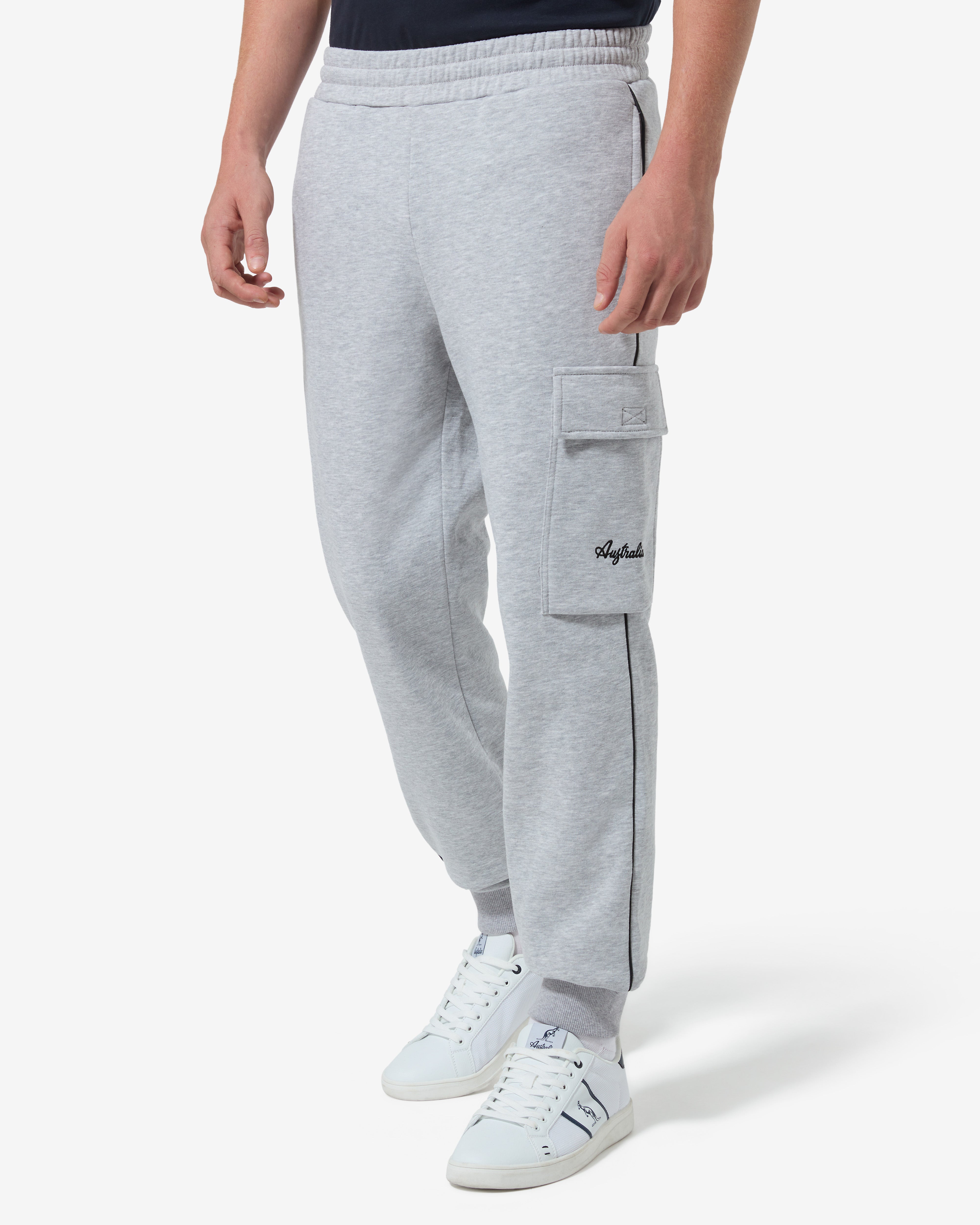 australian-pocket-track-pant-pantalone-felpa-uomo-grigio-melange image 1