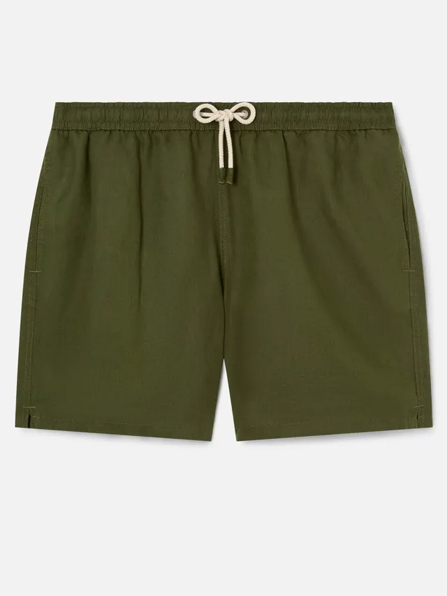 mc2-saint-barth-costume-mare-uomo-gustavia-in-lino-verde-militare-tinta-unita image 1