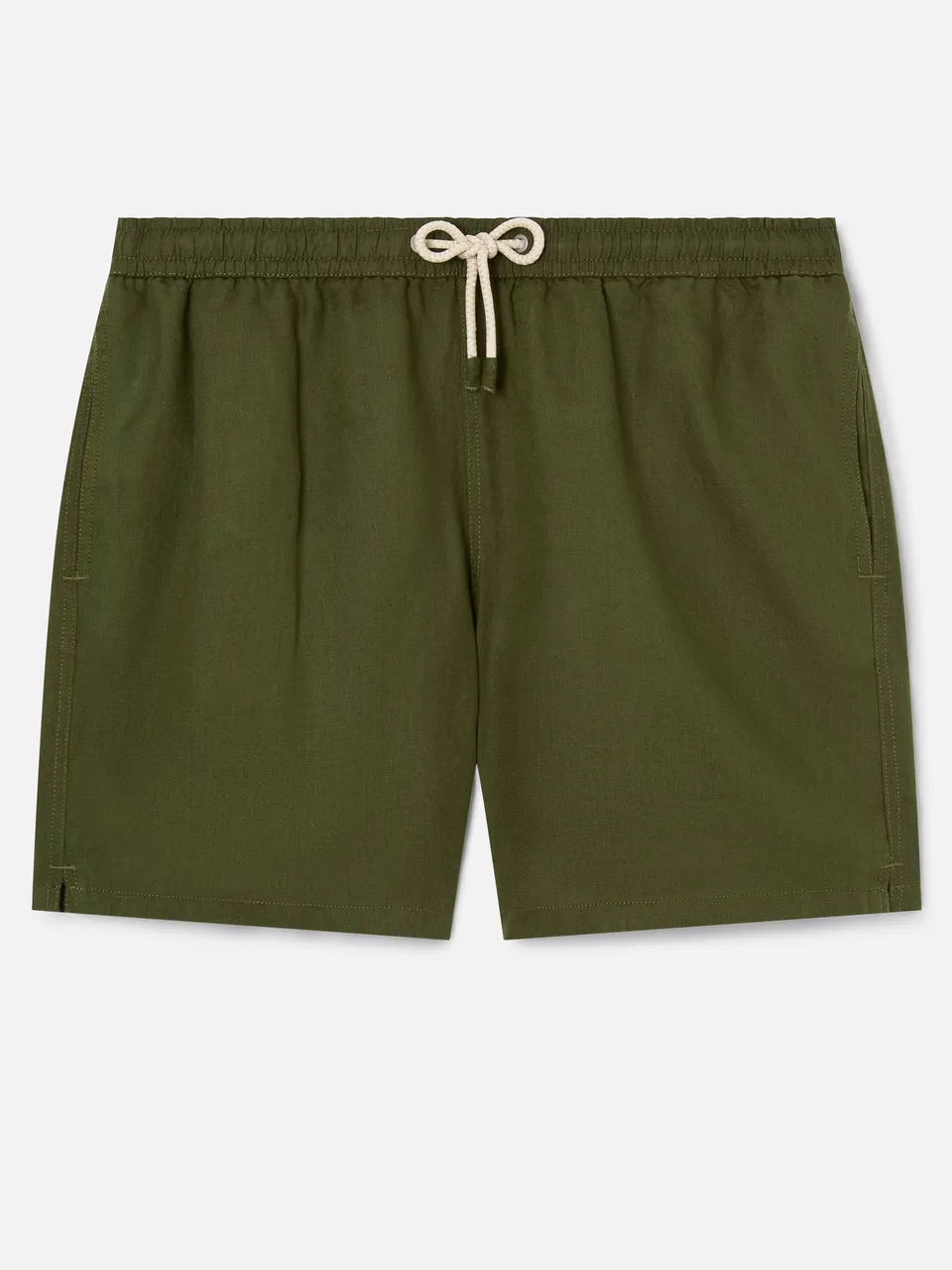mc2-saint-barth-costume-mare-uomo-gustavia-in-lino-verde-militare-tinta-unita image 1
