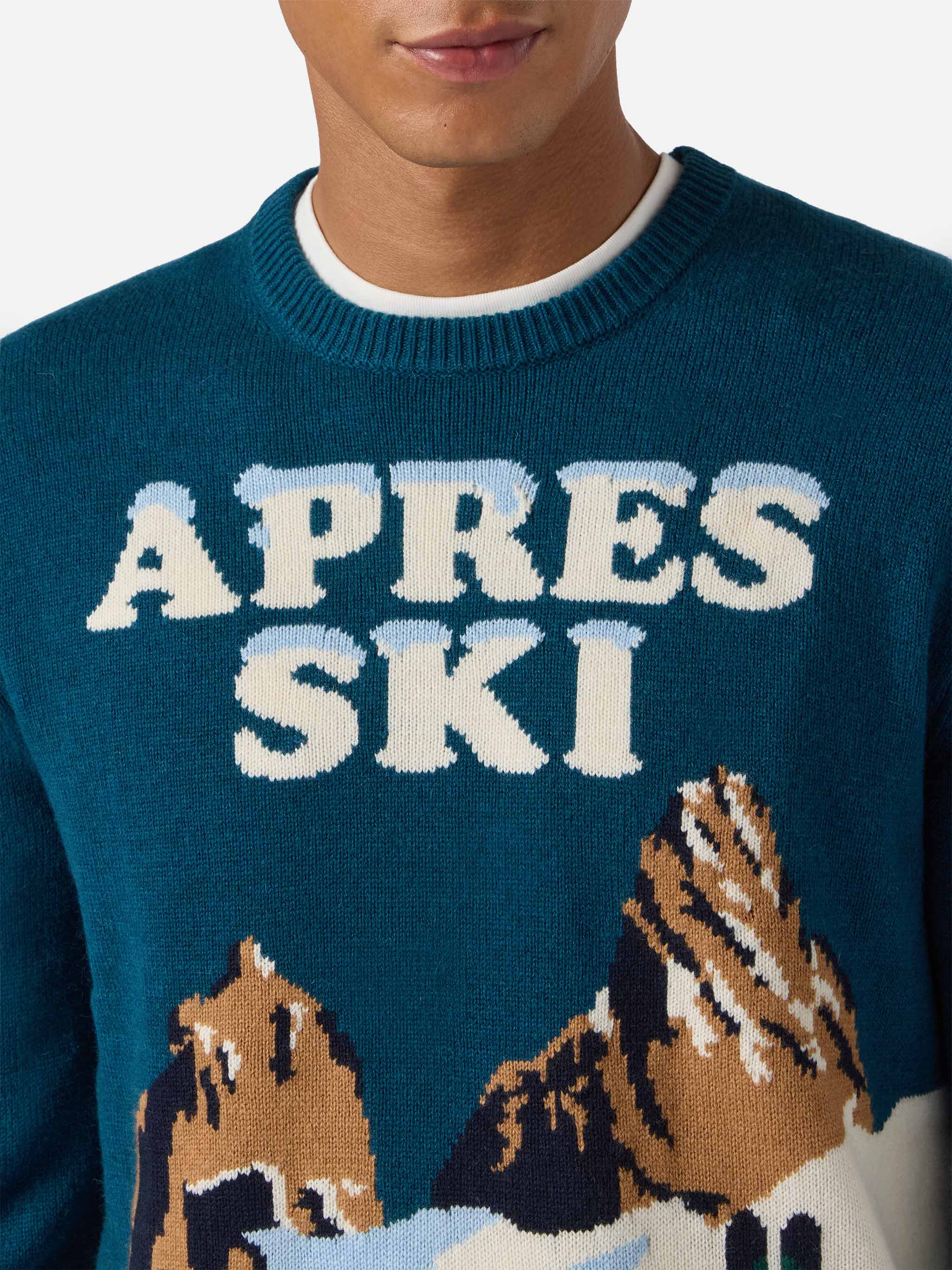 mc2-saint-barth-maglione-heron-uomo-verde-ottanio-jacquard-apr-s-ski-misto-cashm image 2