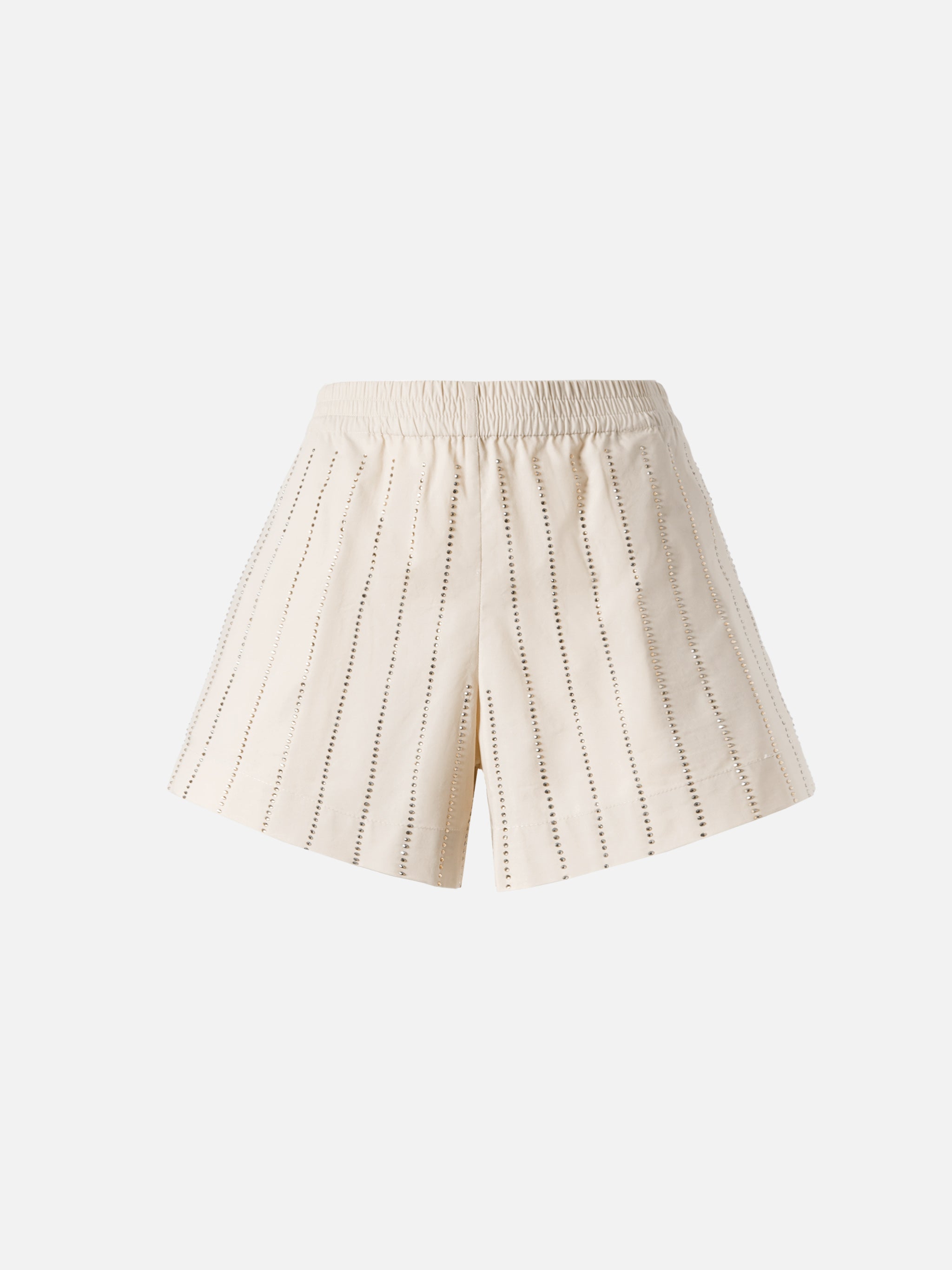 mc2-saint-barth-shorts-donna-meave-beige-in-popeline-con-strass-a-righe image 5