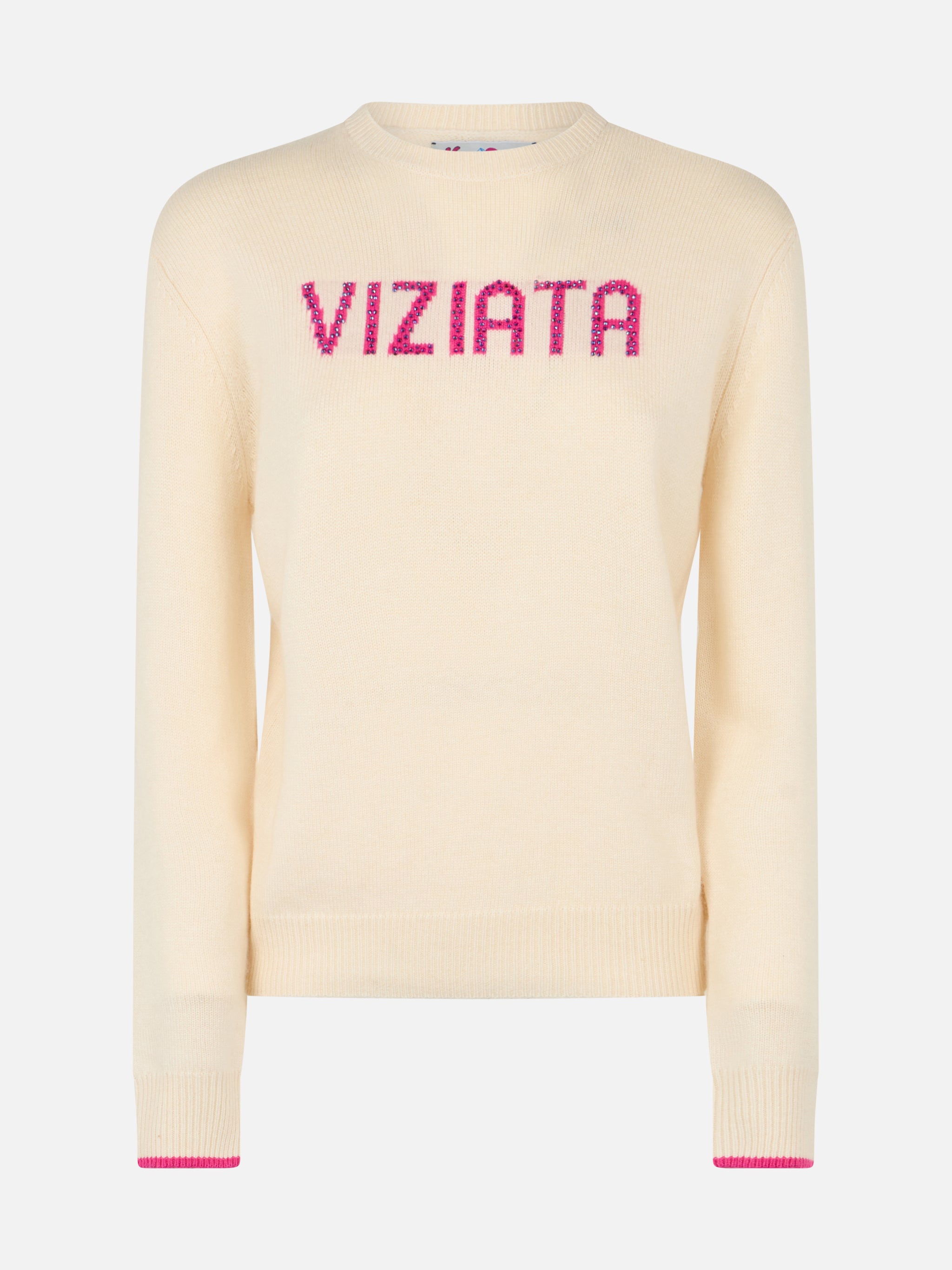 mc2-saint-barth-maglia-new-queen-con-jacquard-viziata-e-strass-bianca image 4