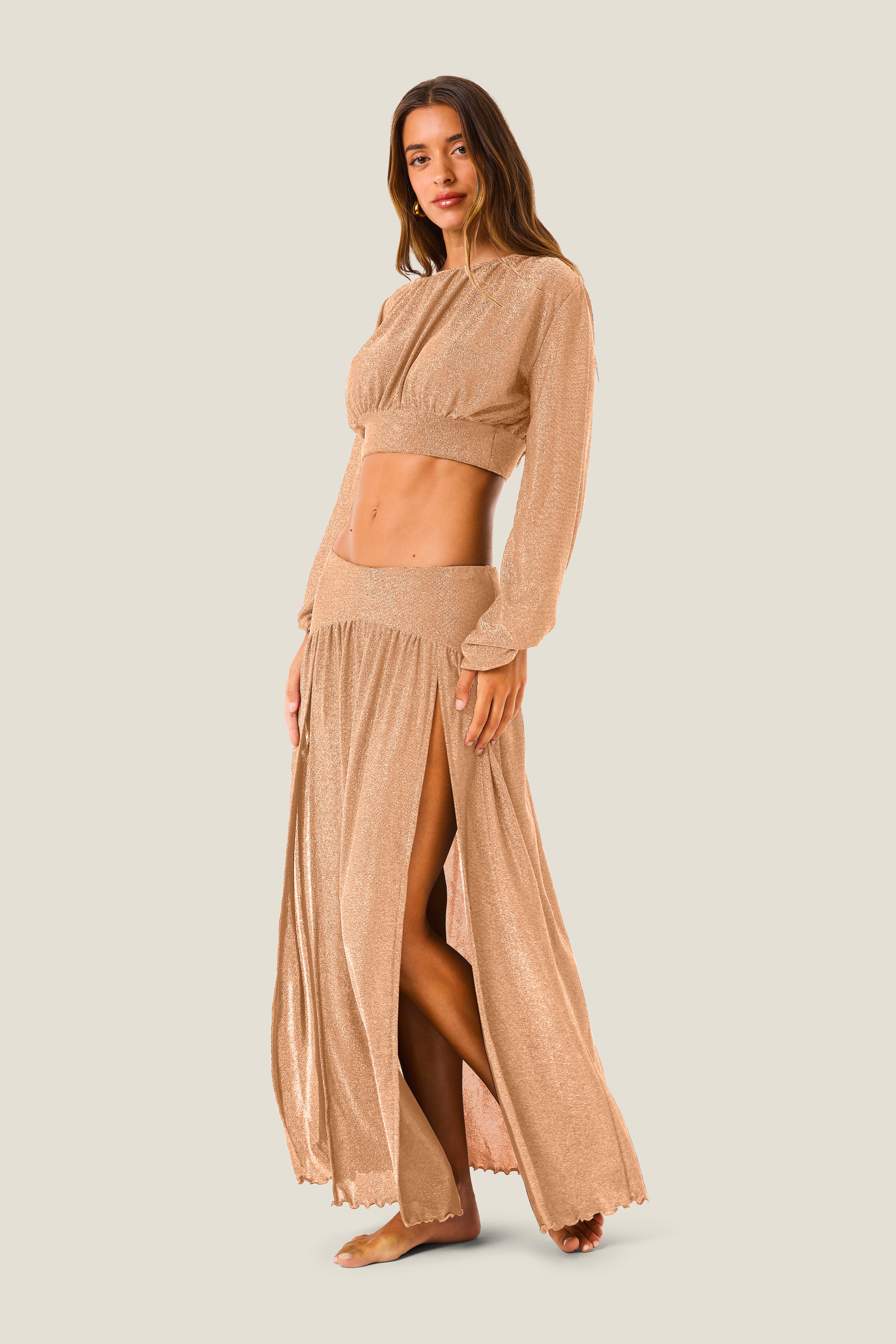 4giveness-gonna-lunga-due-spacchi-lurex-gloss-cover-up-resort-donna image 4