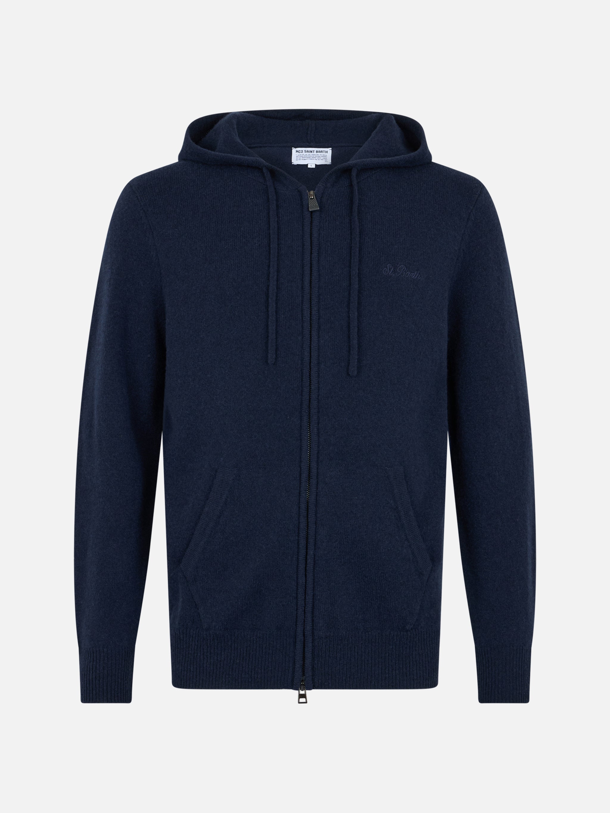 mc2-saint-barth-notting-maglia-full-zip-uomo-lana-blu-navy-con-cappuccio image 4