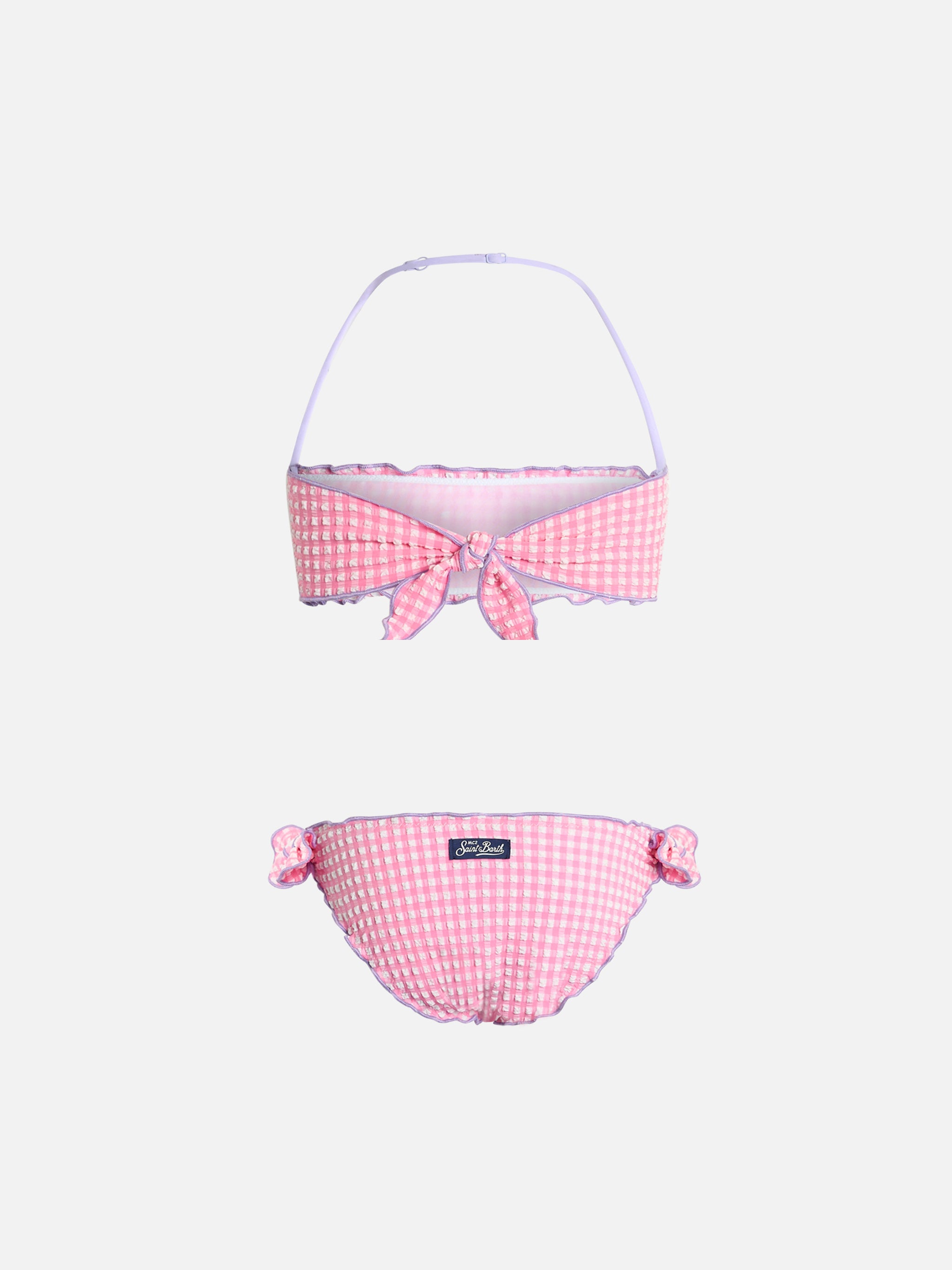 mc2-saint-barth-bikini-classico-a-fascia-emy-bambina-in-seersucker-quadretti-ros image 2