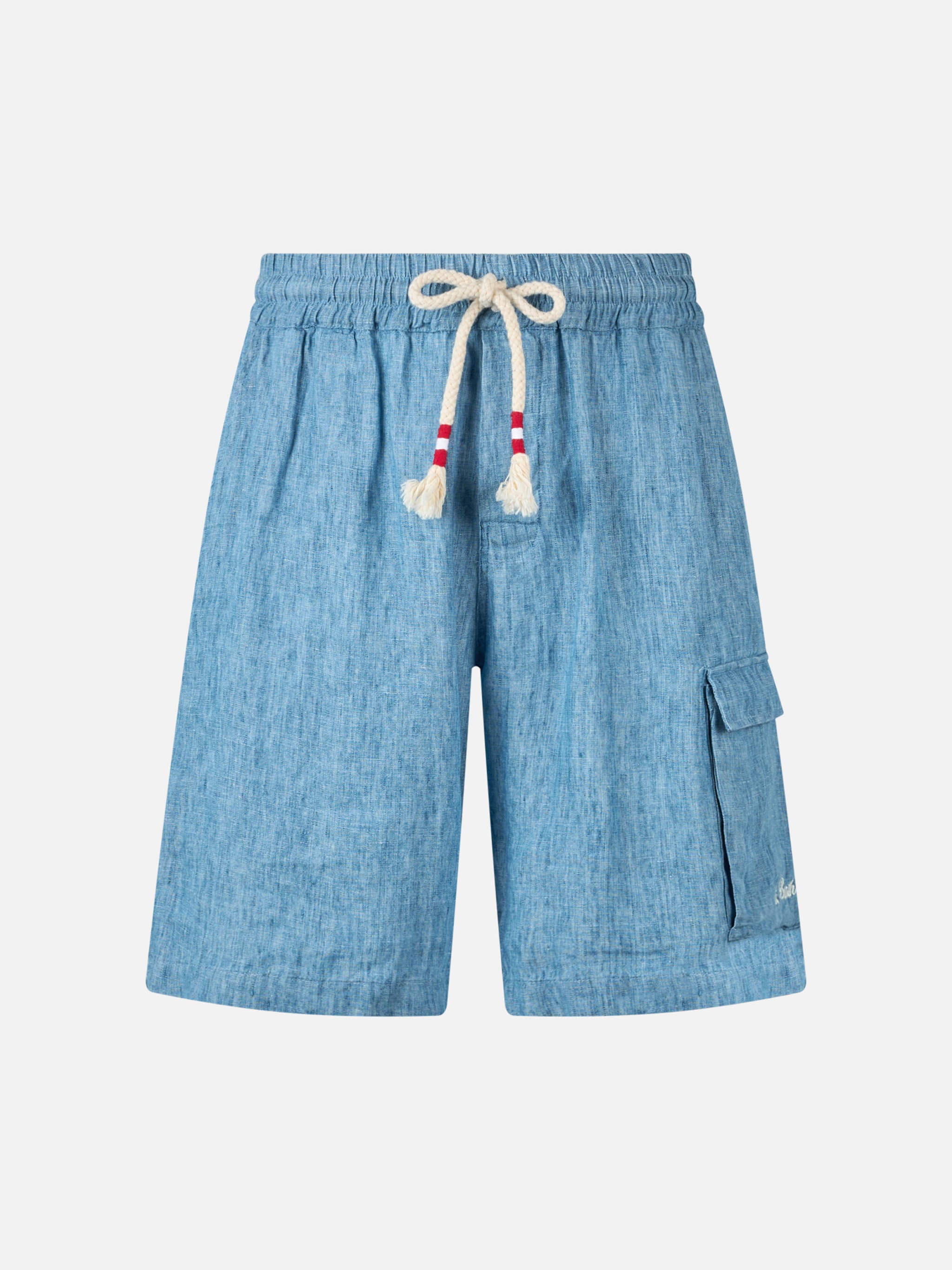 mc2-saint-barth-bermuda-marseille-uomo-lino-blu-denim-con-coulisse image 4