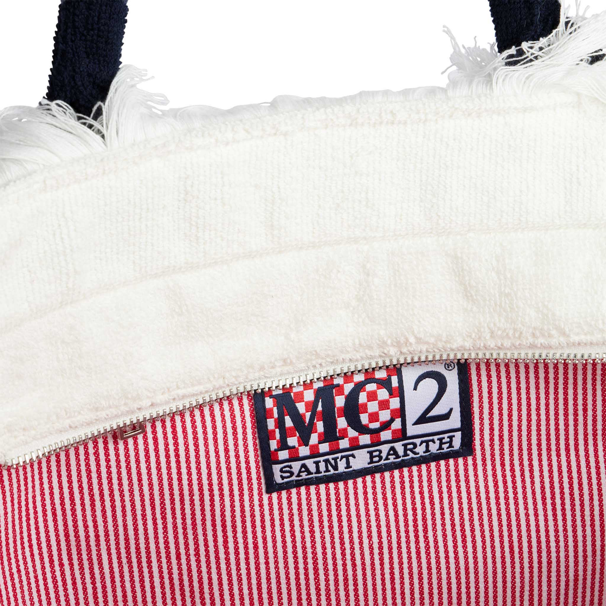 mc2-saint-barth-borsa-a-spalla-vanity-ricamo-santa-margherita-in-spugna-blu-navy image 3