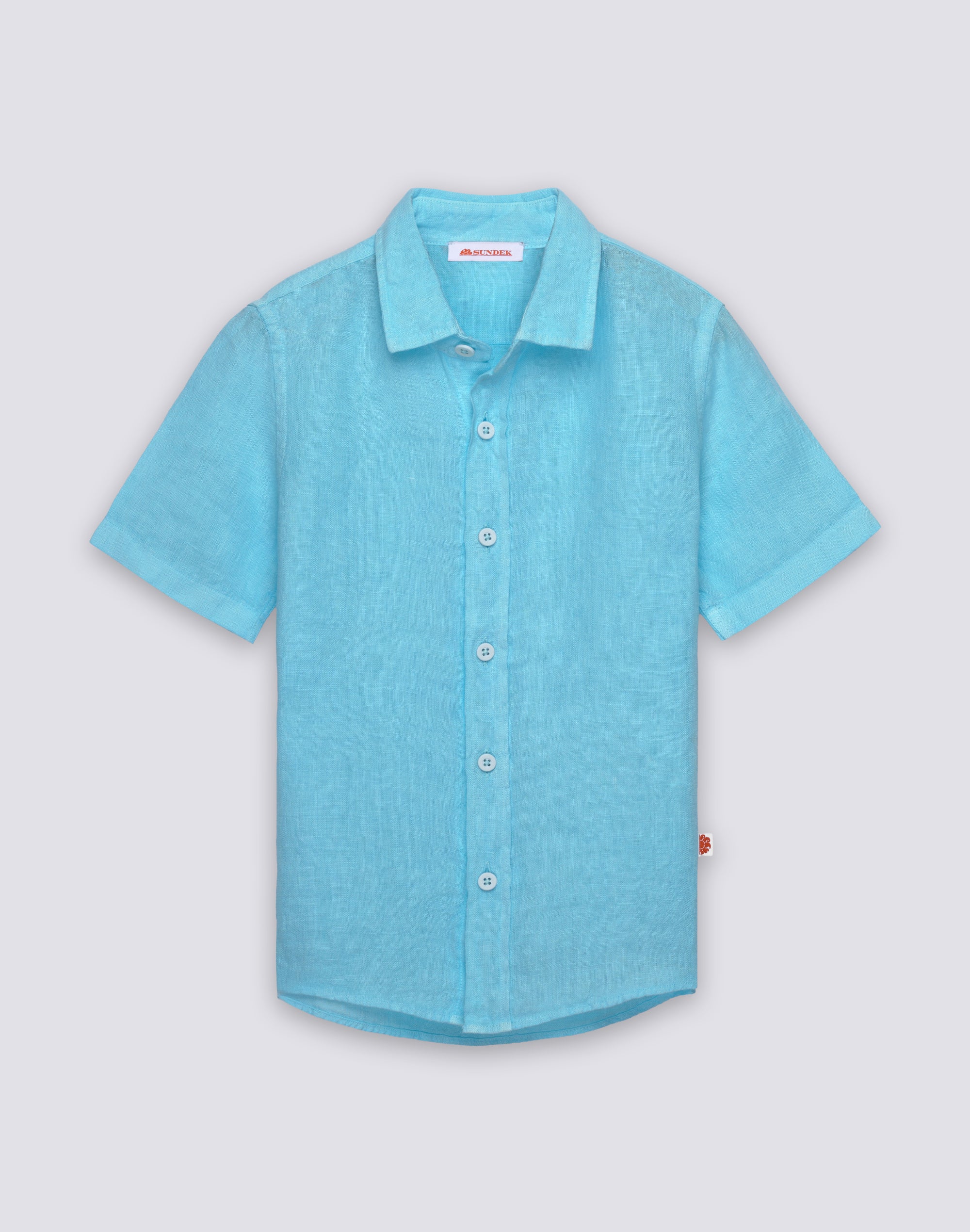 sundek-camicia-bambino-a-manica-corta-in-lino-tinto-capo image 1