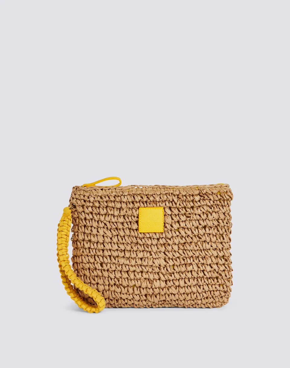 sundek-mini-borsa-paper-straw-pochette-zip image 1