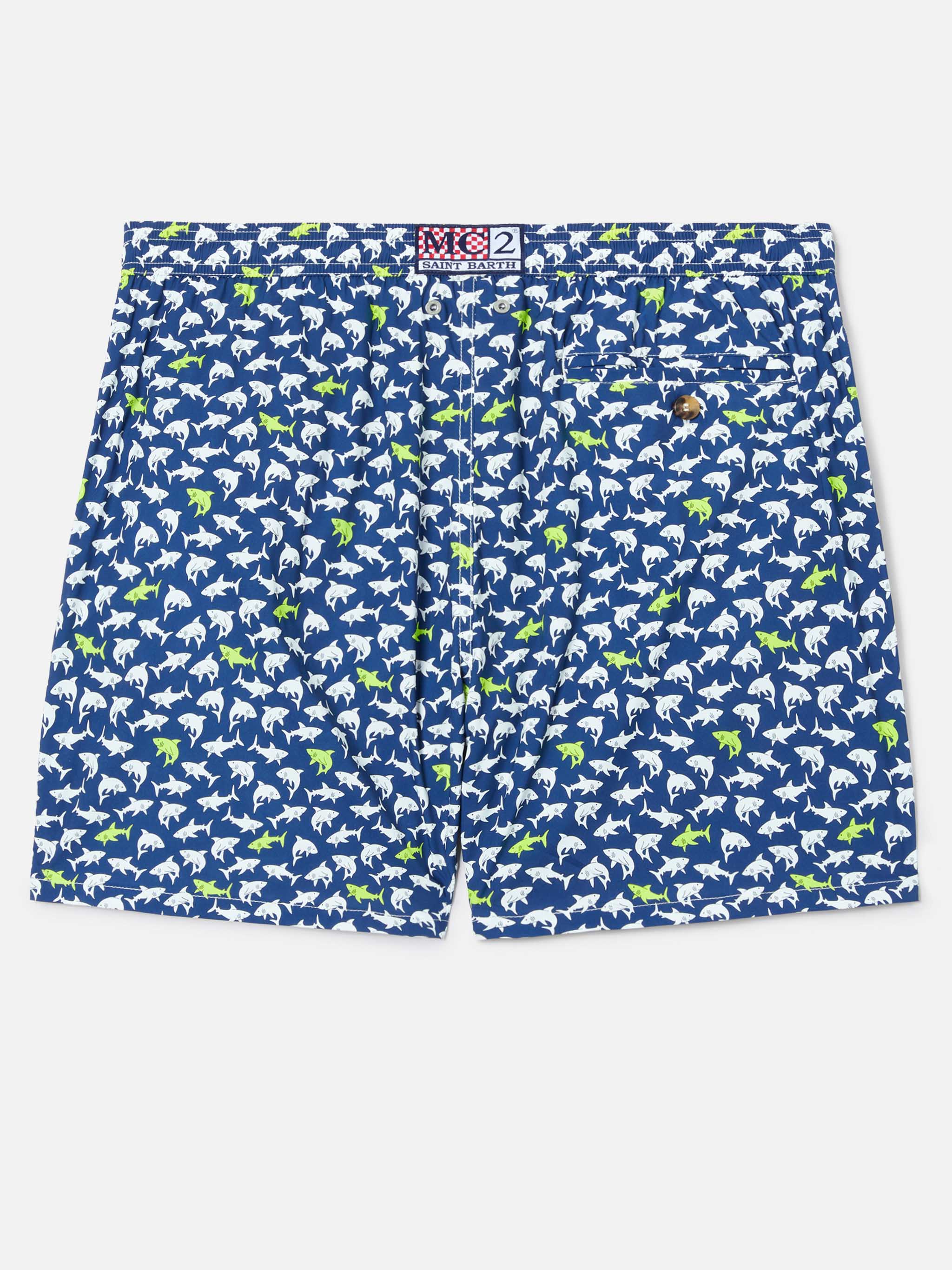 mc2-saint-barth-lighting-micro-costume-mare-uomo-blu-navy-con-stampa-squali image 2