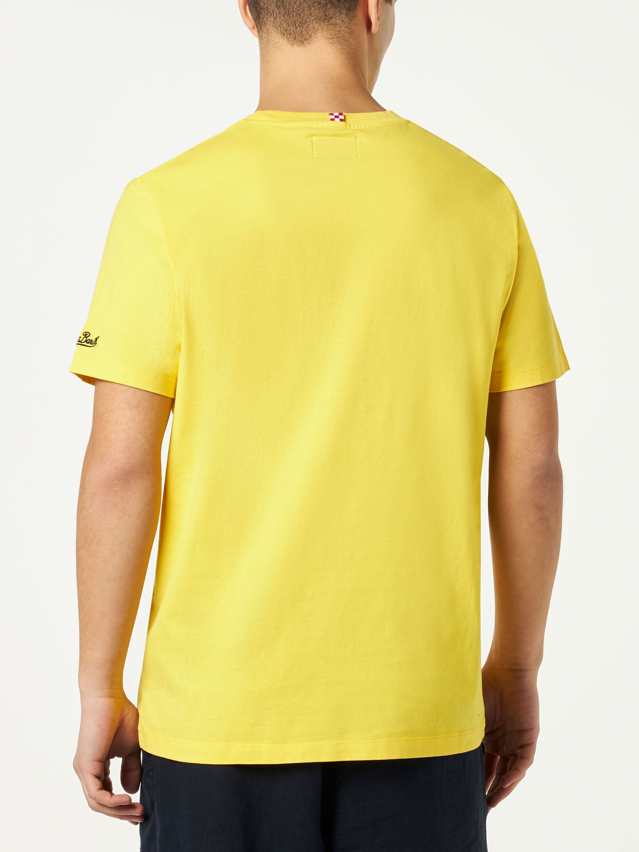 mc2-saint-barth-t-shirt-uomo-cotone-gialla-stampa-sbagliato image 4