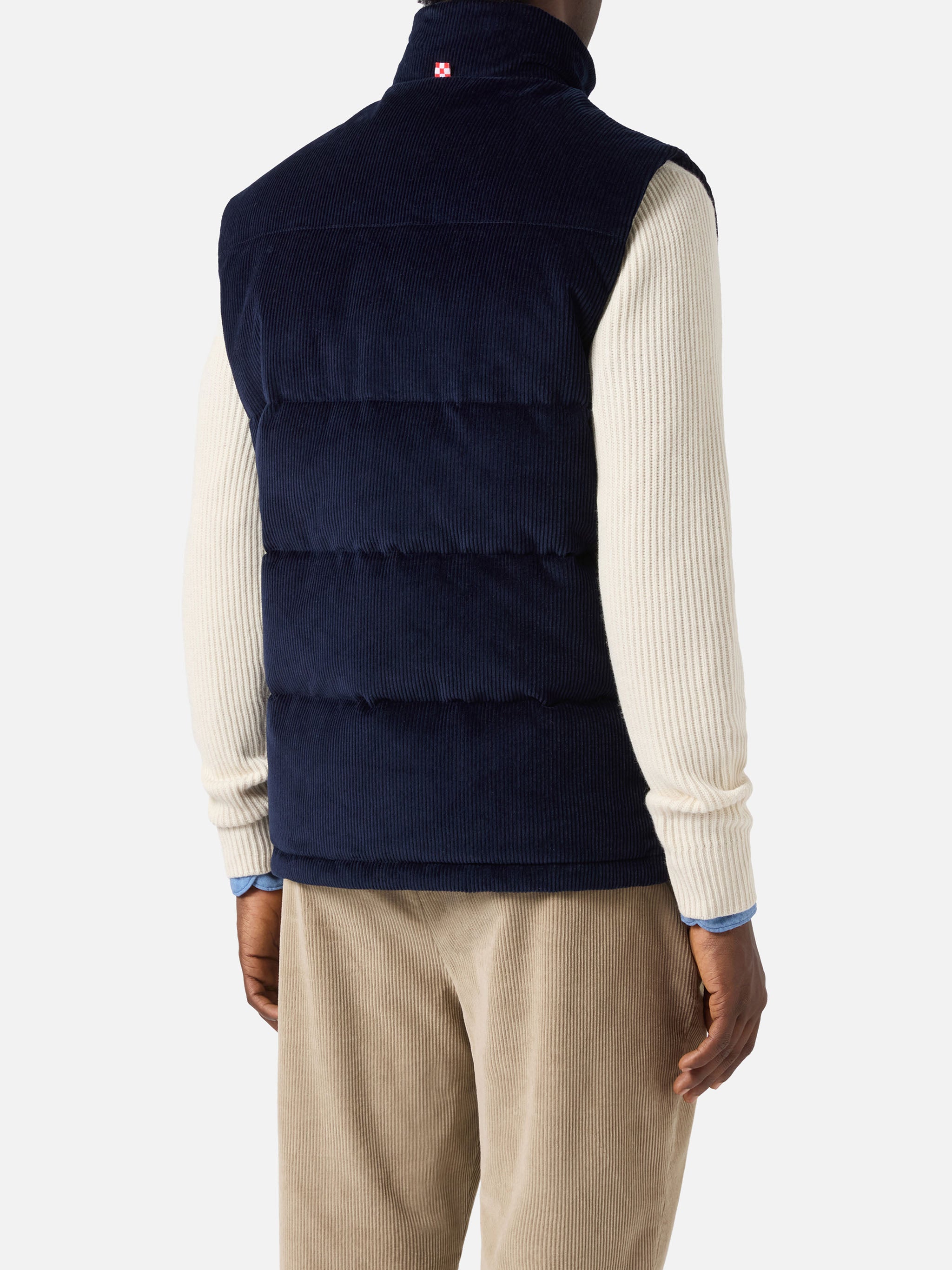 mc2-saint-barth-gilet-thunder-uomo-in-corduroy-blu-navy-imbottito-in-piuma image 5