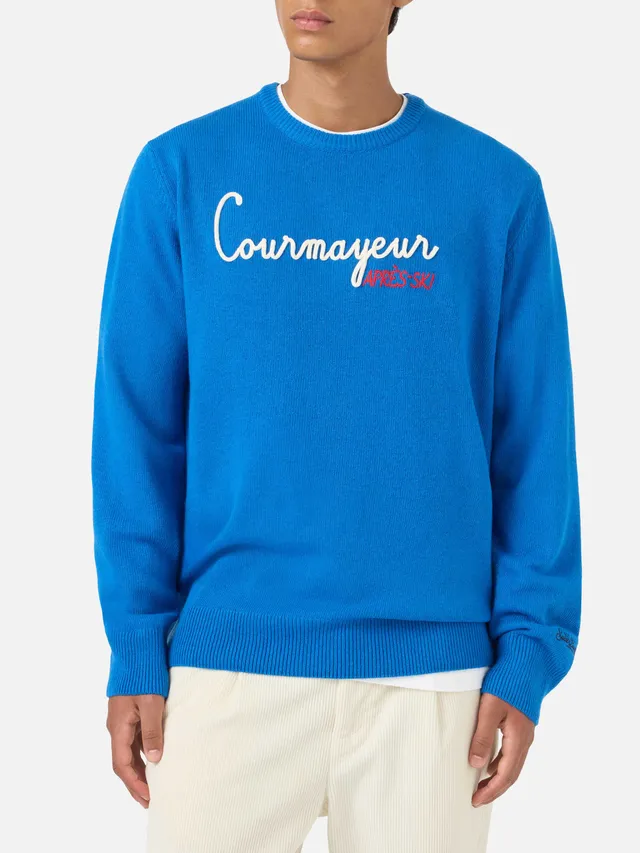 mc2-saint-barth-heron-maglione-girocollo-uomo-blu-ski-con-ricamo-courma-apres-sk image 1