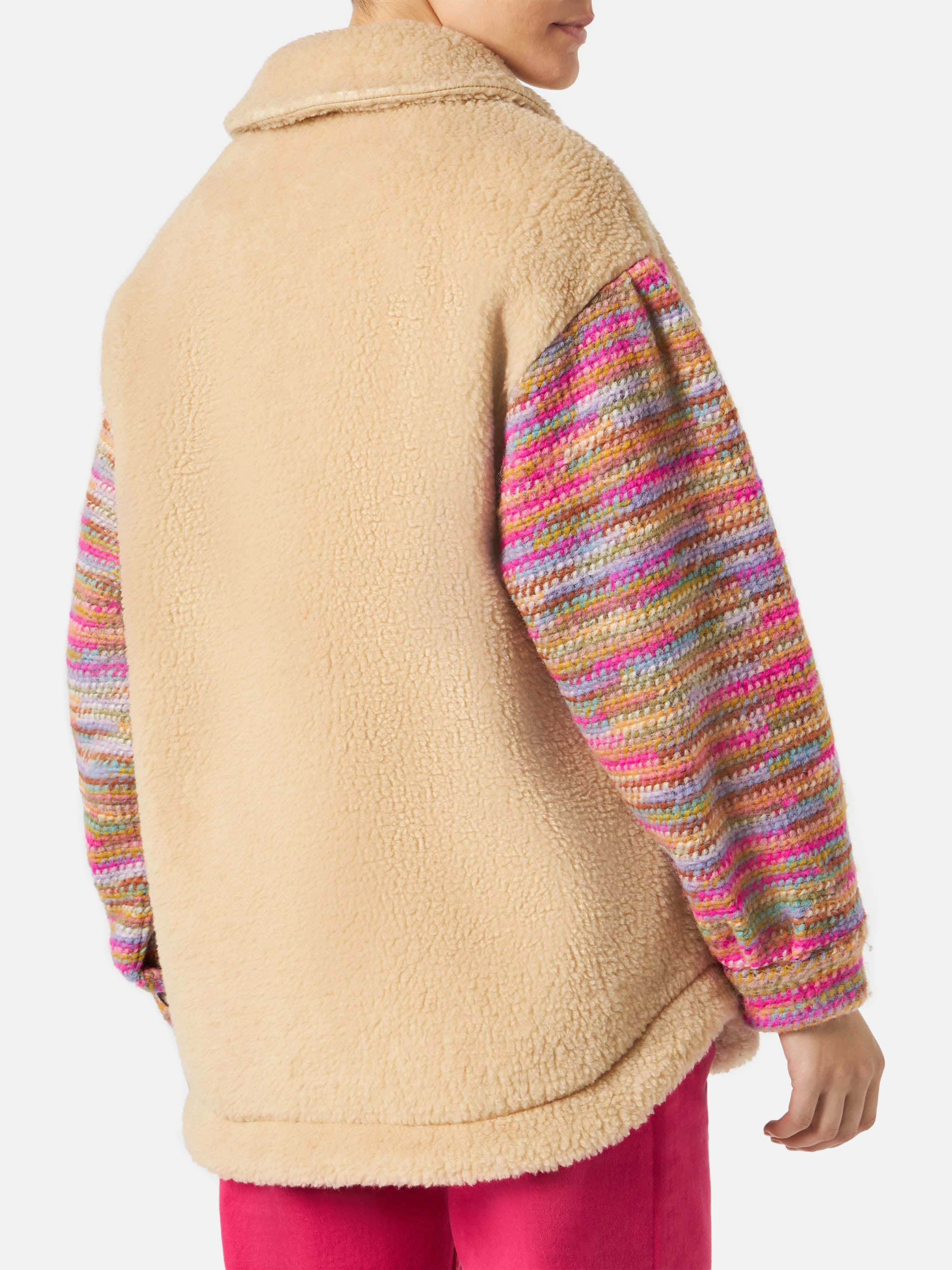 mc2-saint-barth-elys-giacca-effetto-sherpa-beige-dettagli-crochet image 3