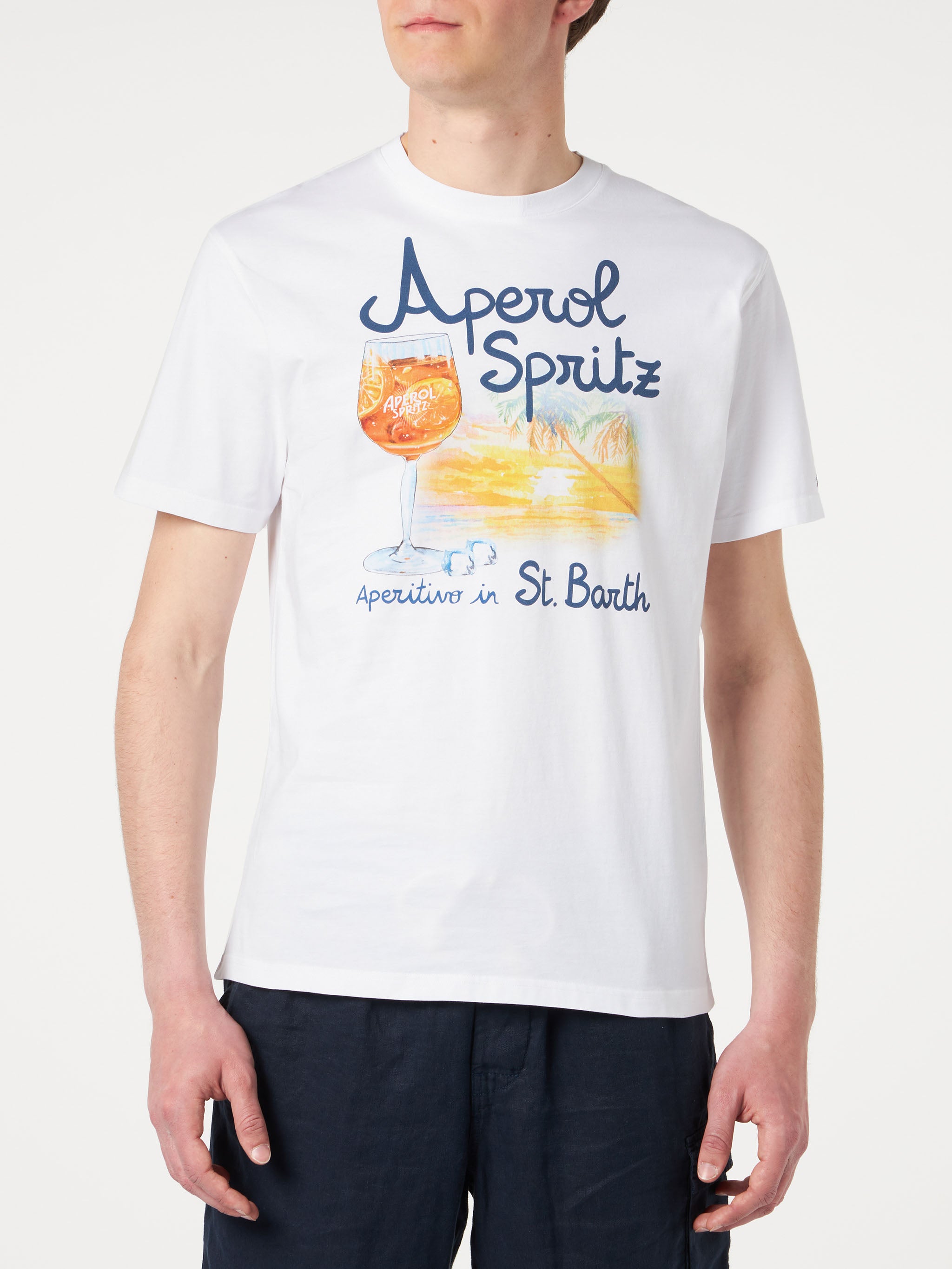 mc2-saint-barth-t-shirt-uomo-aperol-spritz-venice-special-edition-bianca image 2