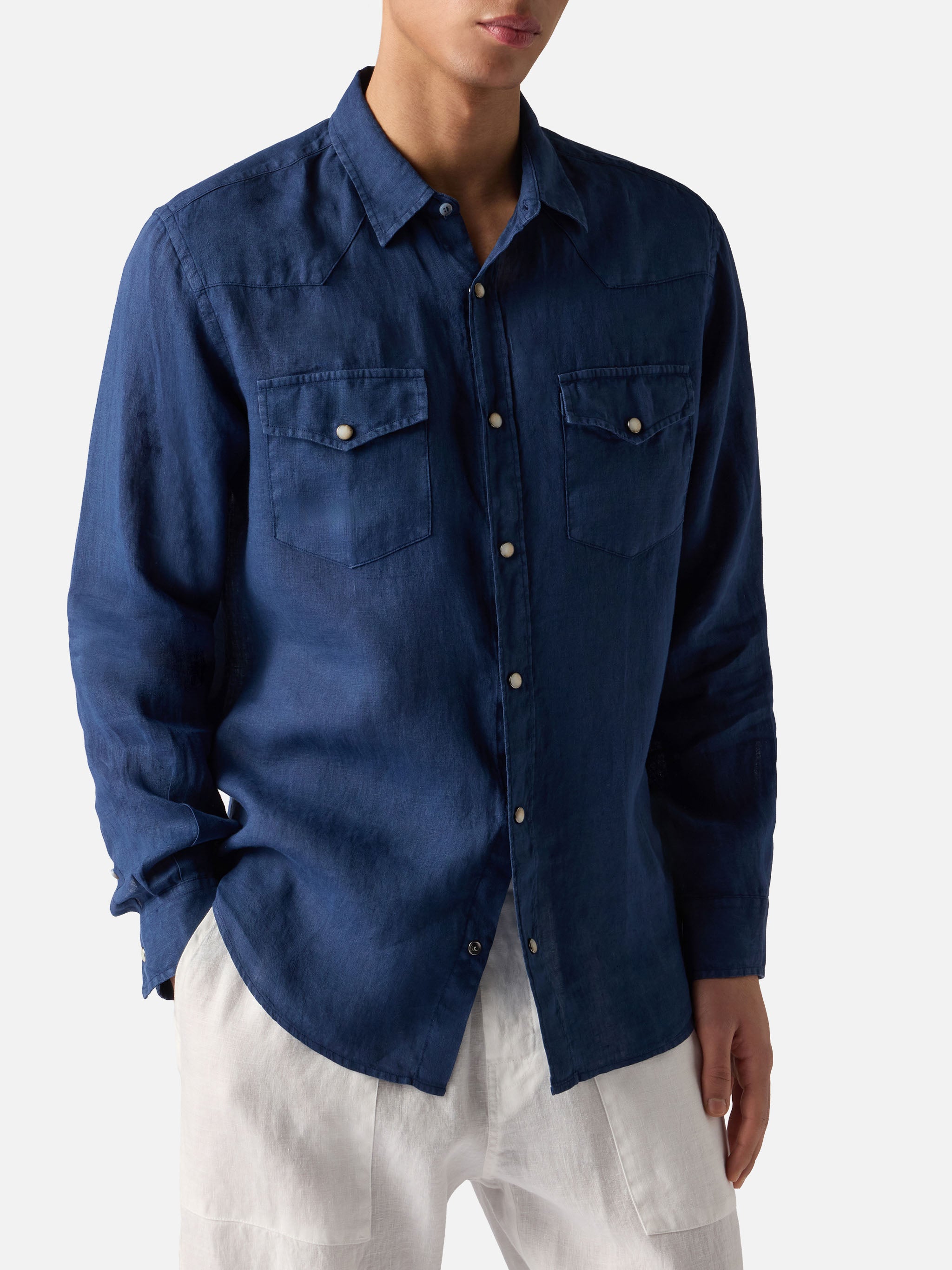 mc2-saint-barth-camicia-sikelia-in-lino-denim-scuro-uomo image 1