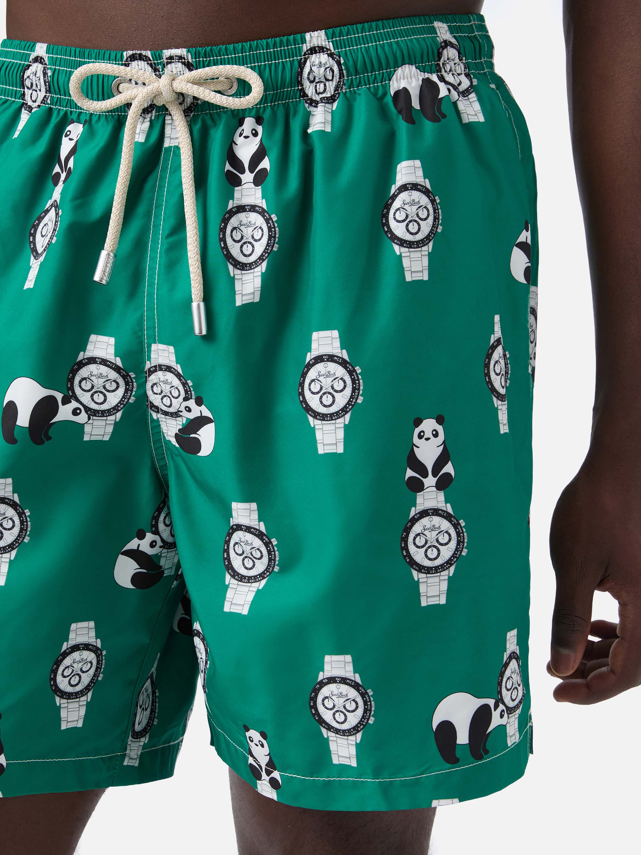 mc2-saint-barth-lighting-costume-uomo-verde-stampa-panda-orologi image 4