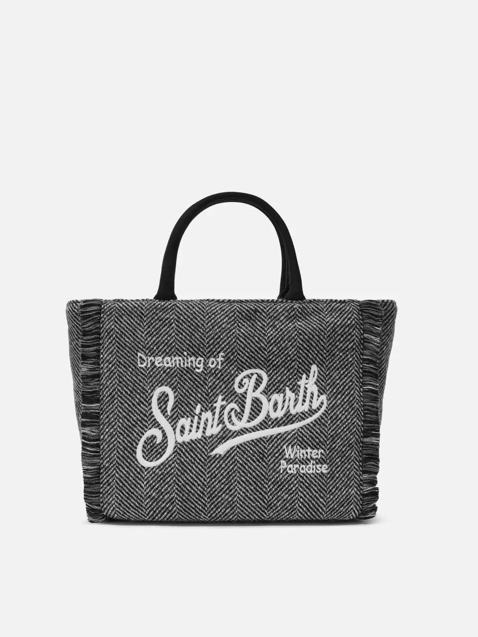 mc2-saint-barth-borsa-colette-wool-nero-e-grigio-con-motivo-spigato-e-tracolla-r image 1