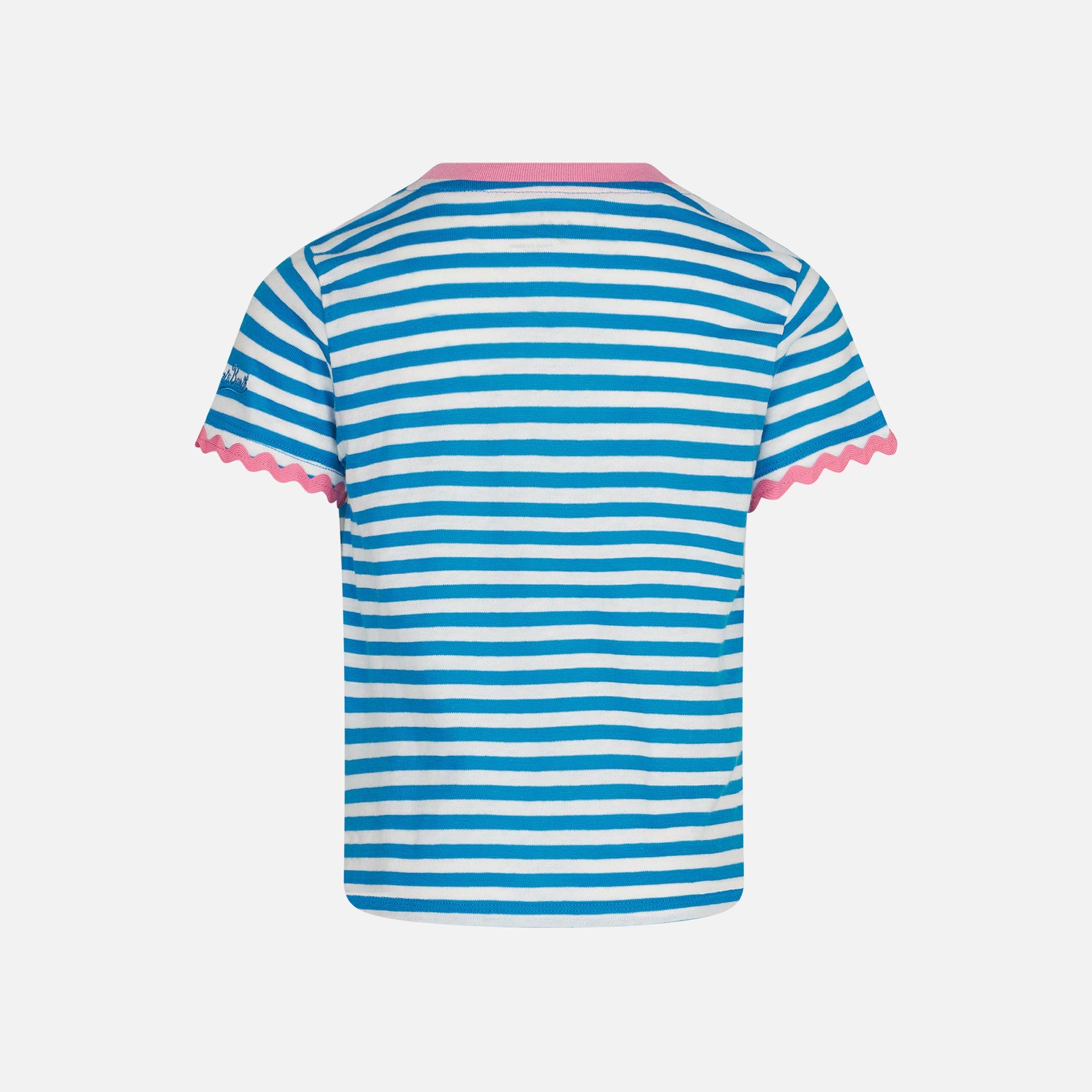 mc2-saint-barth-ecstasea-t-shirt-da-bambina-a-righe-blu-e-bianche-con-ricamo-ros image 3