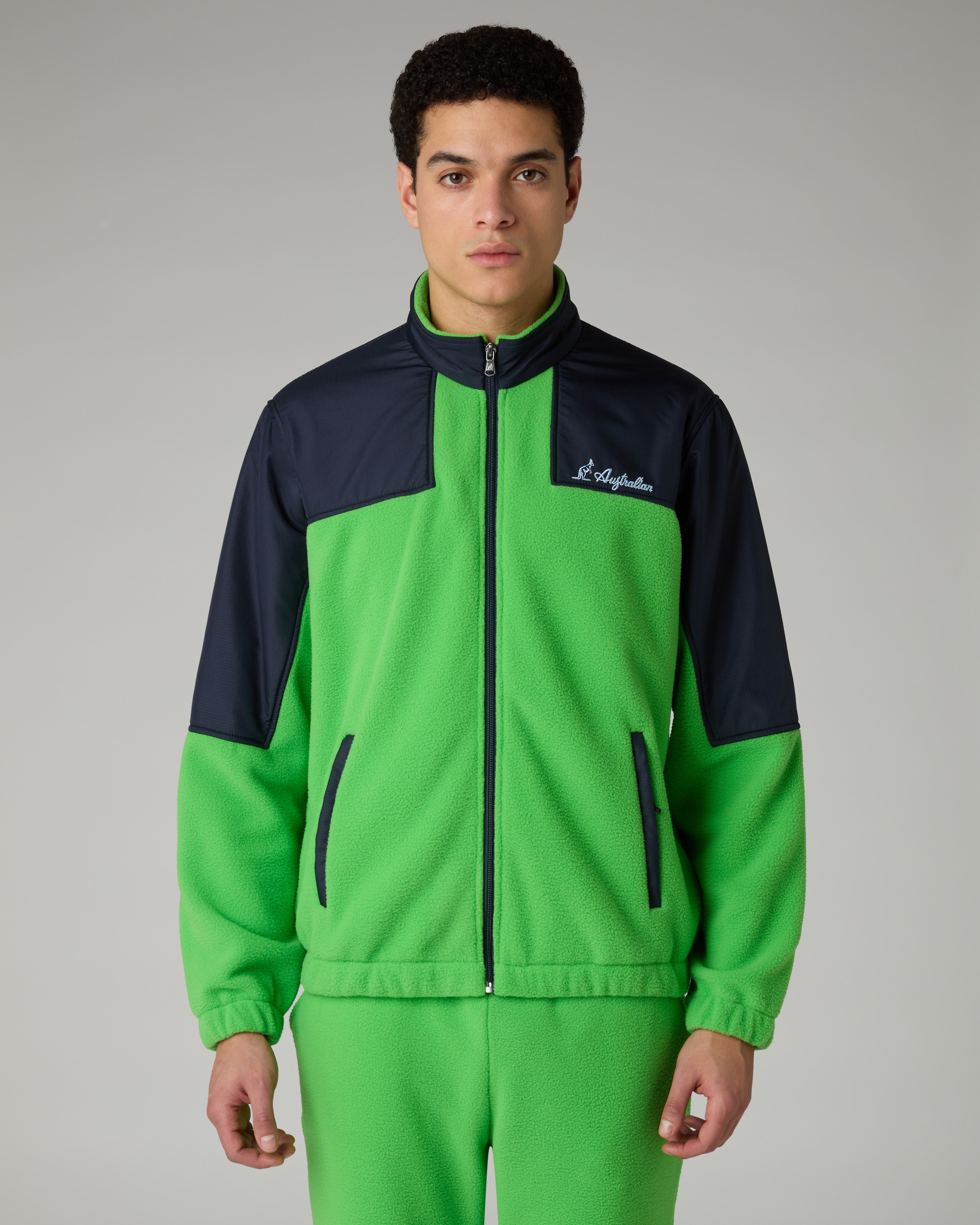 australian-color-block-track-jacket-giacca-pile-full-zip image 1