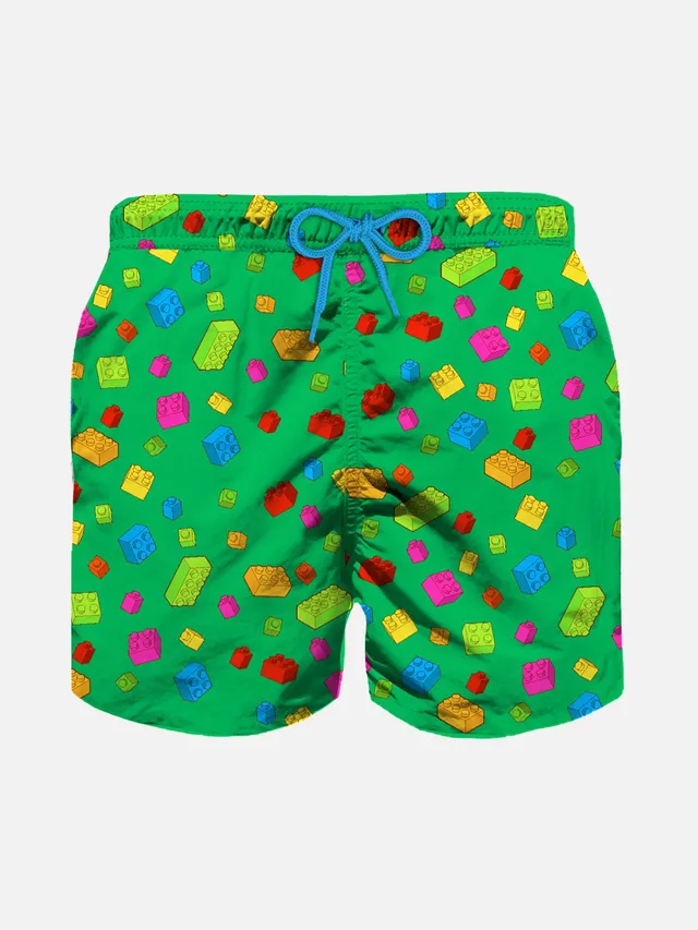 mc2-saint-barth-costume-da-bagno-bambino-mattoncini-multicolore-verde-boxer-mare image 1