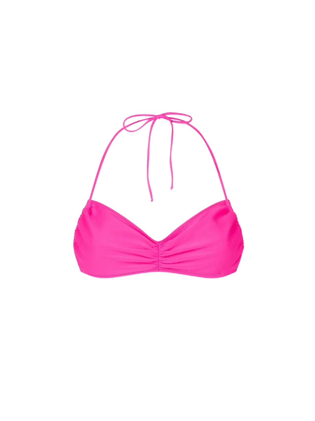 mc2-saint-barth-top-bikini-levante-bandeau-in-crinkle-fucsia-tinta-unita image 1