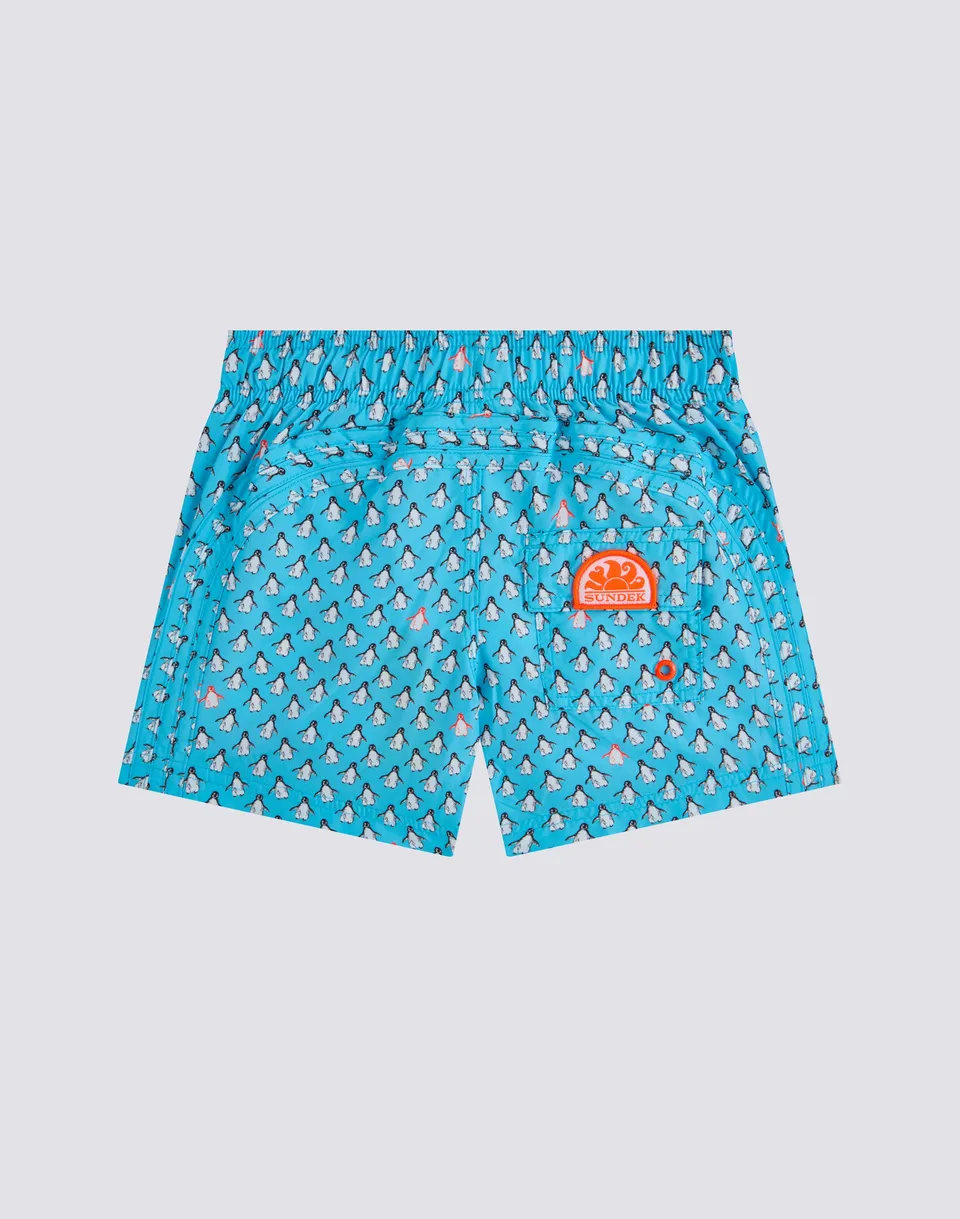 sundek-costume-boxer-bambino-corto-repreve-con-stampa-pingu image 1