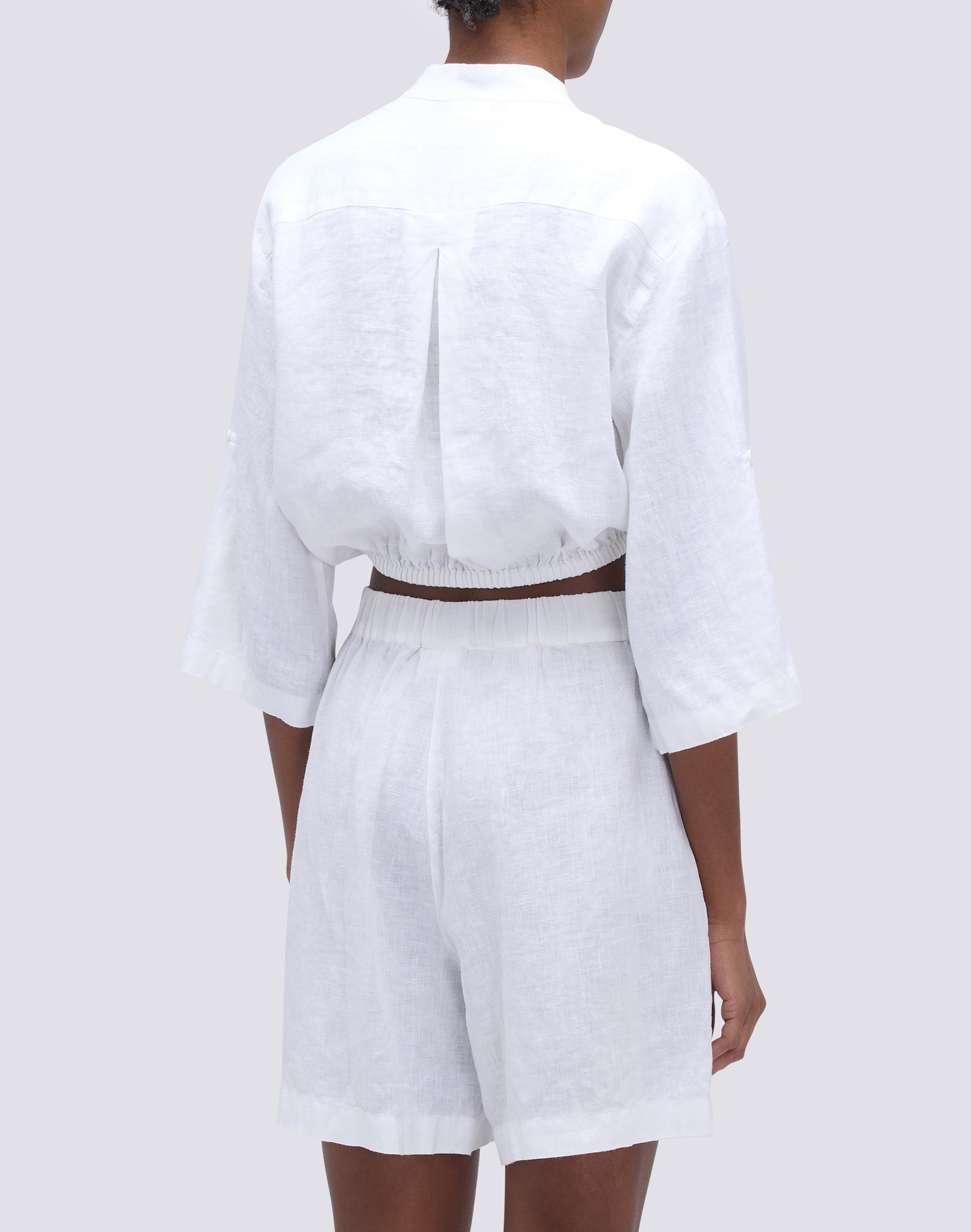 sundek-blusa-in-lino-cropped-con-nodo-donna image 2