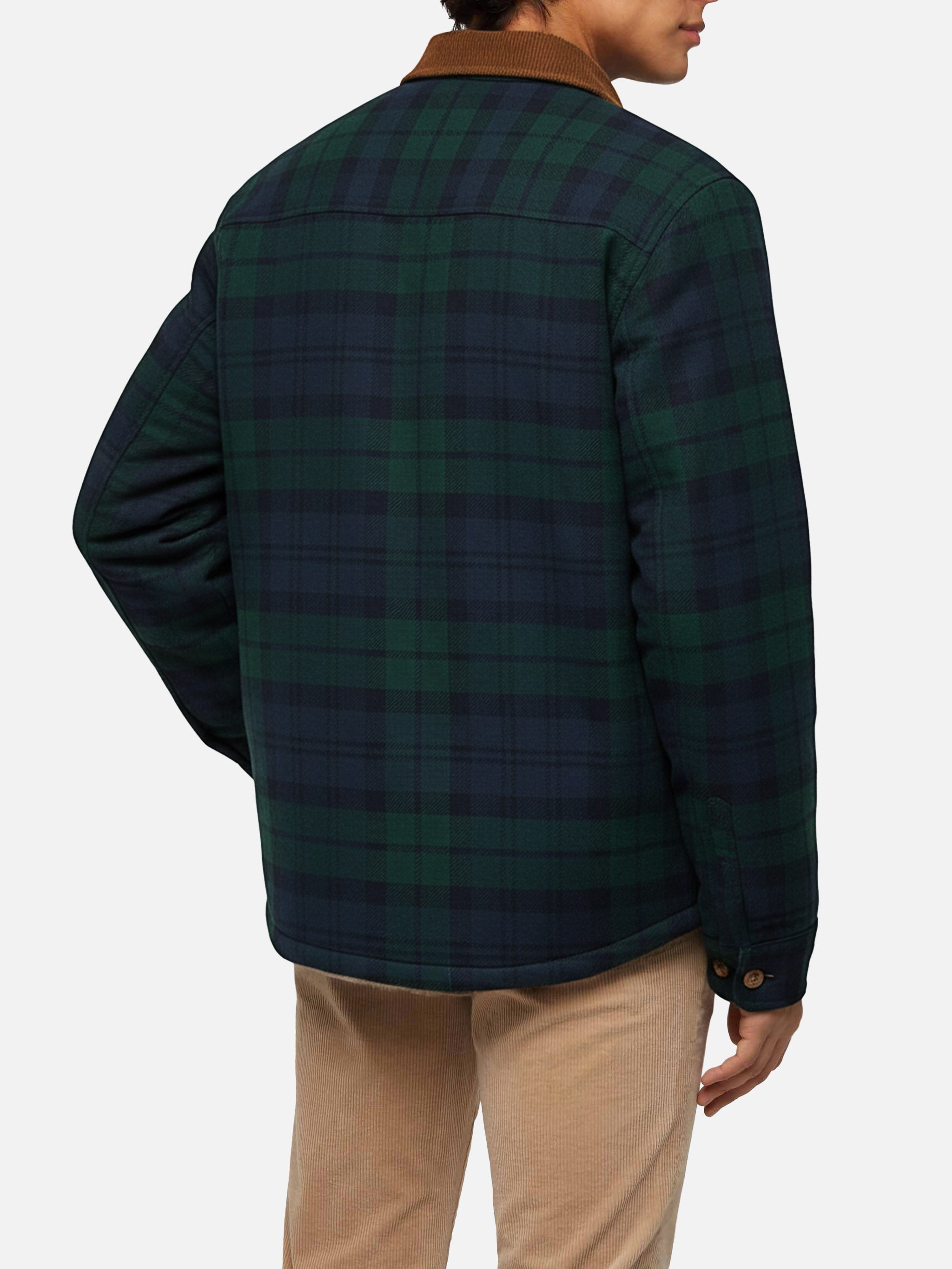 mc2-saint-barth-landeck-camicia-over-in-misto-lana-blu-tartan-uomo image 3