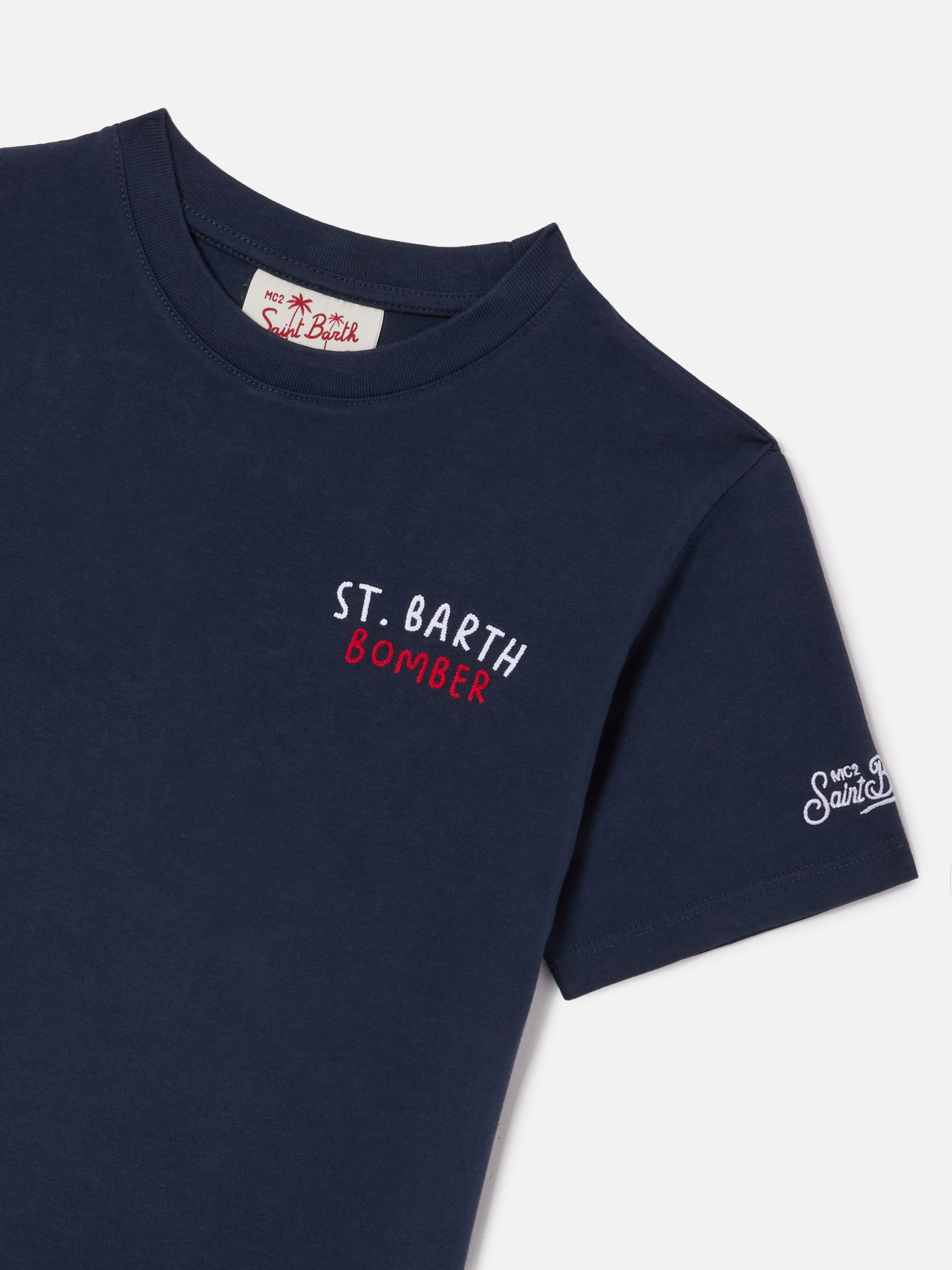 mc2-saint-barth-portland-jr-t-shirt-bambino-blu-cotone-ricamo-bomber image 2