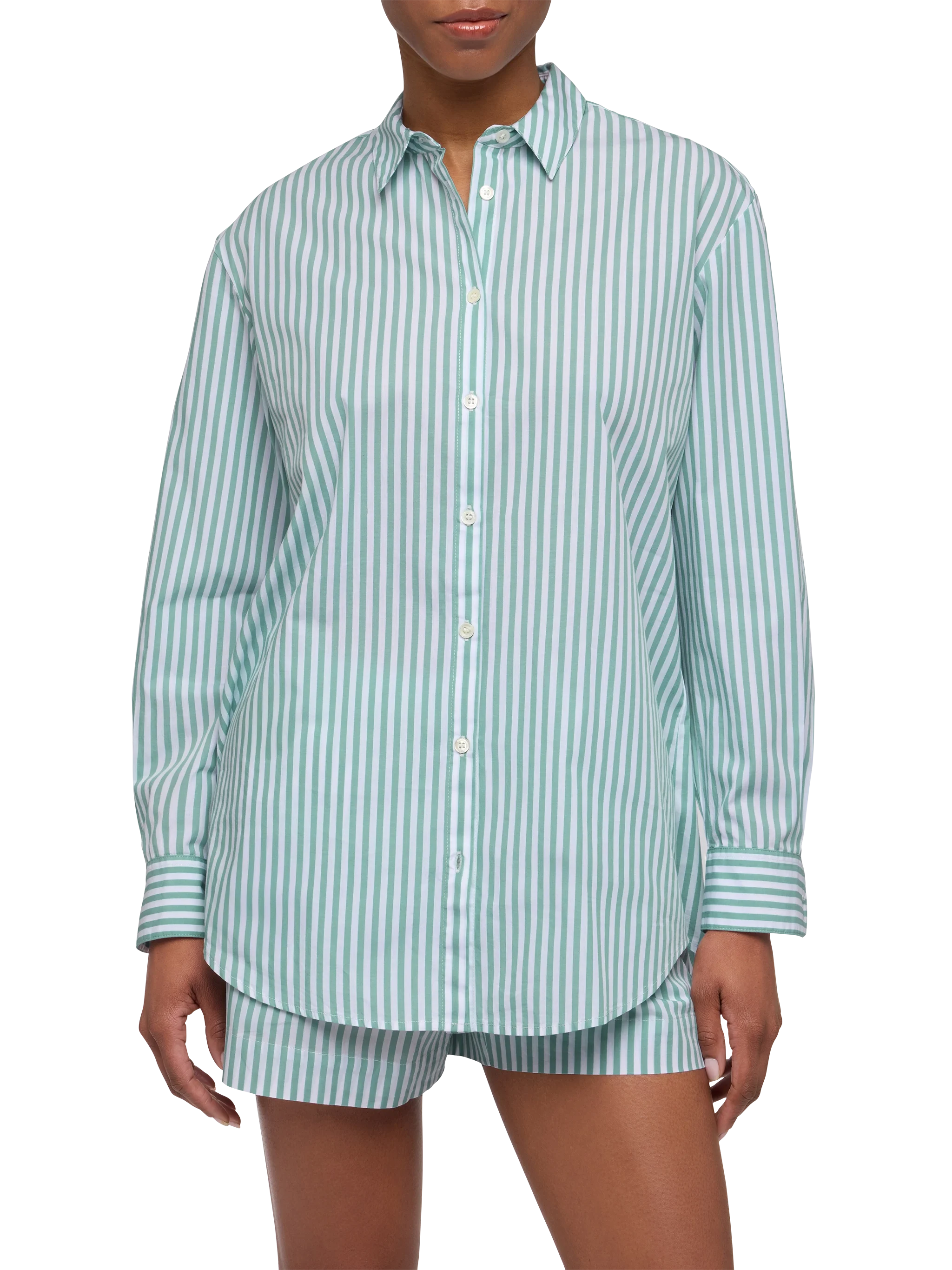 mc2-saint-barth-camicia-brigitte-donna-cotone-a-righe-verde-saint-barth-beach-cl image 1