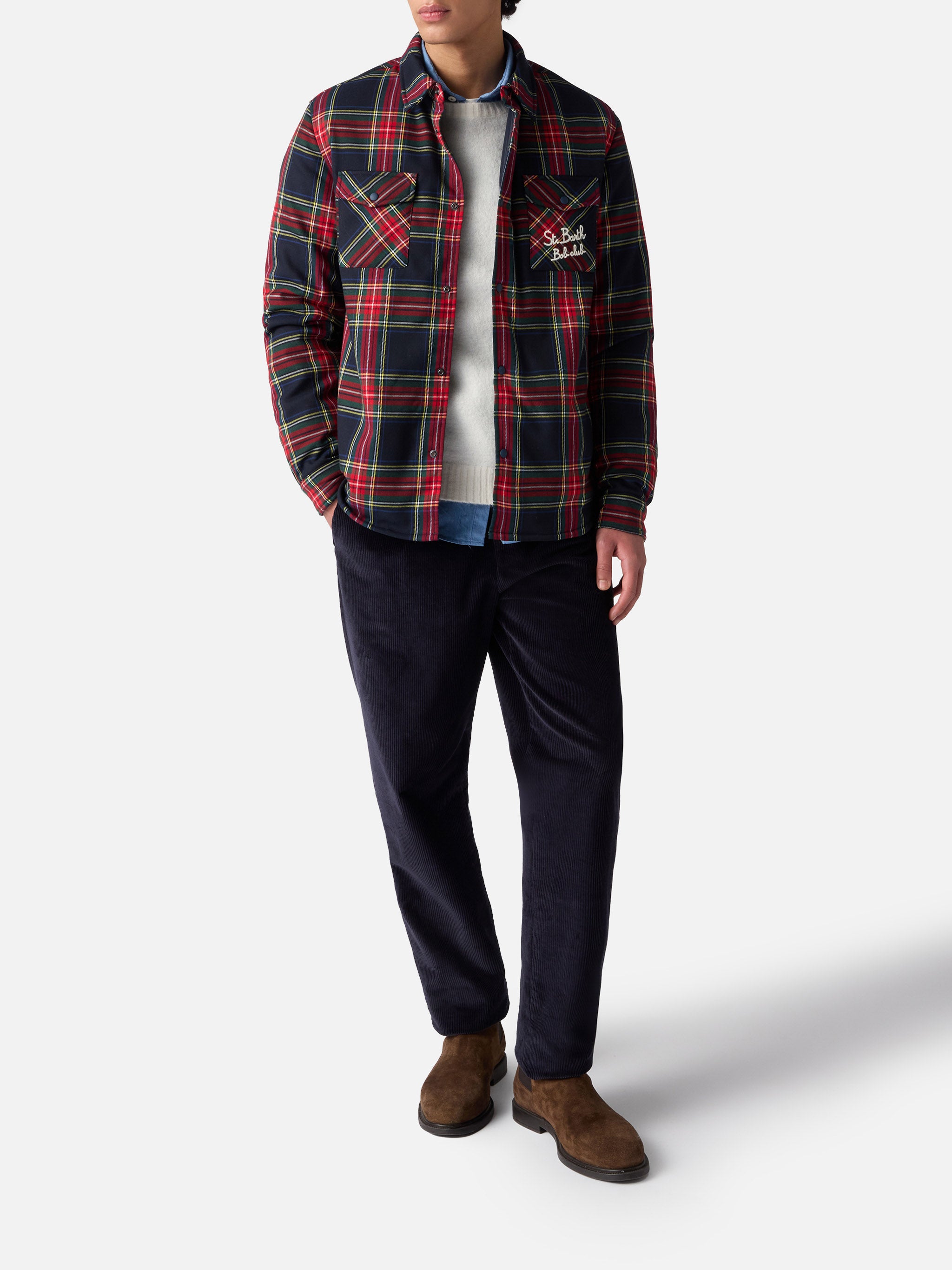 mc2-saint-barth-camicia-over-uomo-tartan-imbottita-st-barth-bob-club image 2