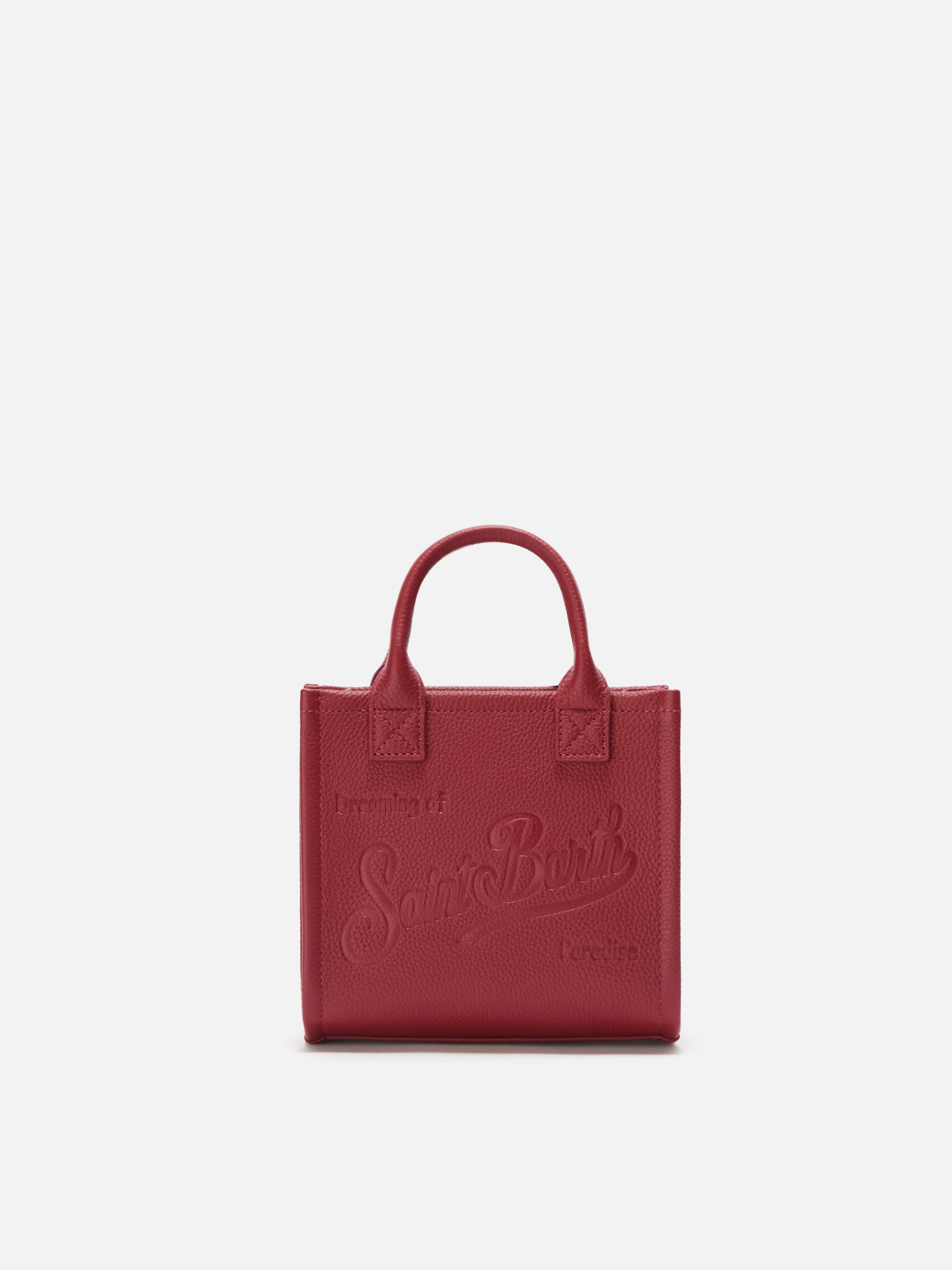 mc2-saint-barth-vanity-bag-mini-borsa-bordeaux-pelle-martellata image 1