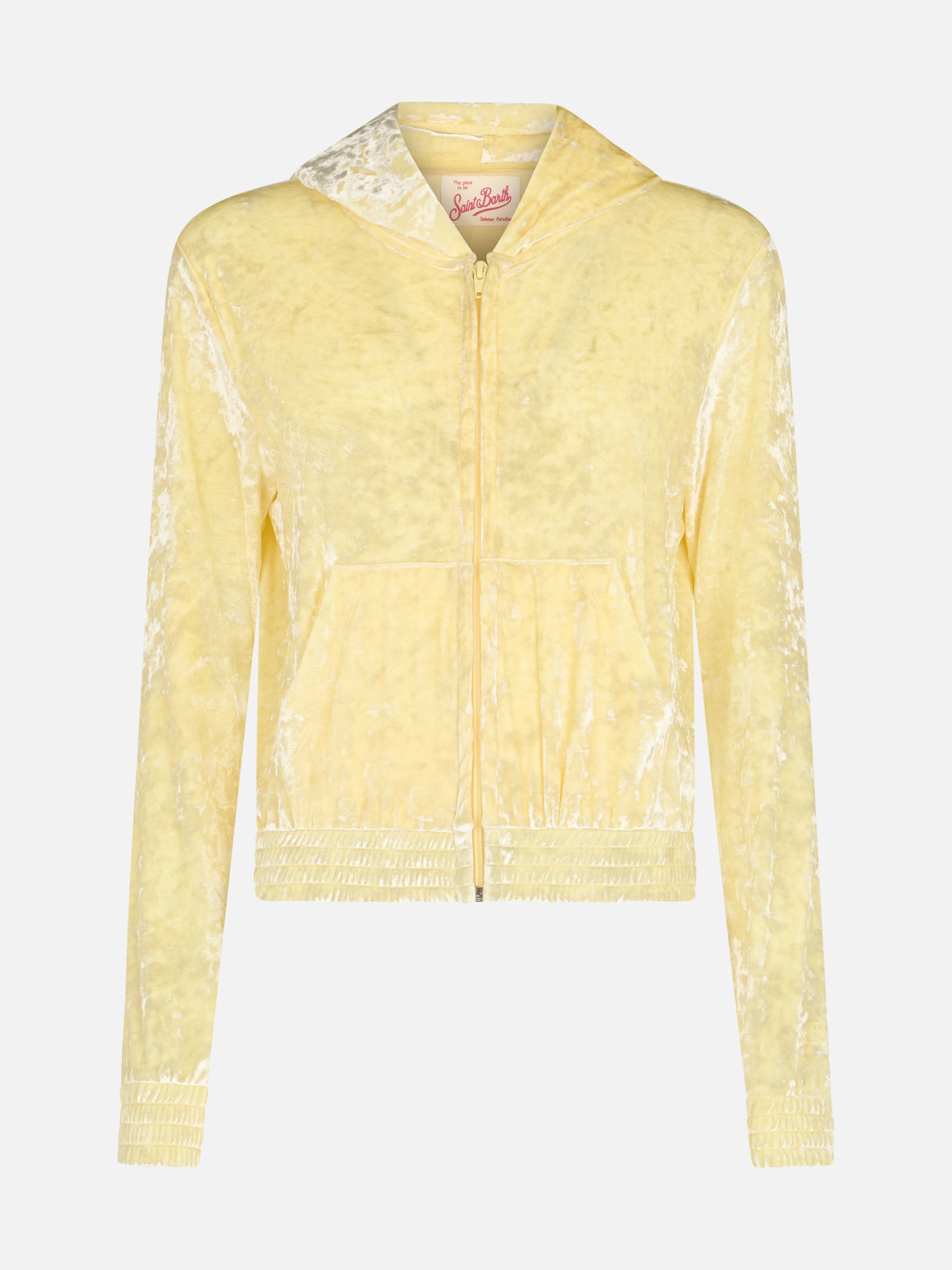 mc2-saint-barth-felpa-donna-jasmine-con-zip-in-tessuto-effetto-spugna-giallo-chi image 1