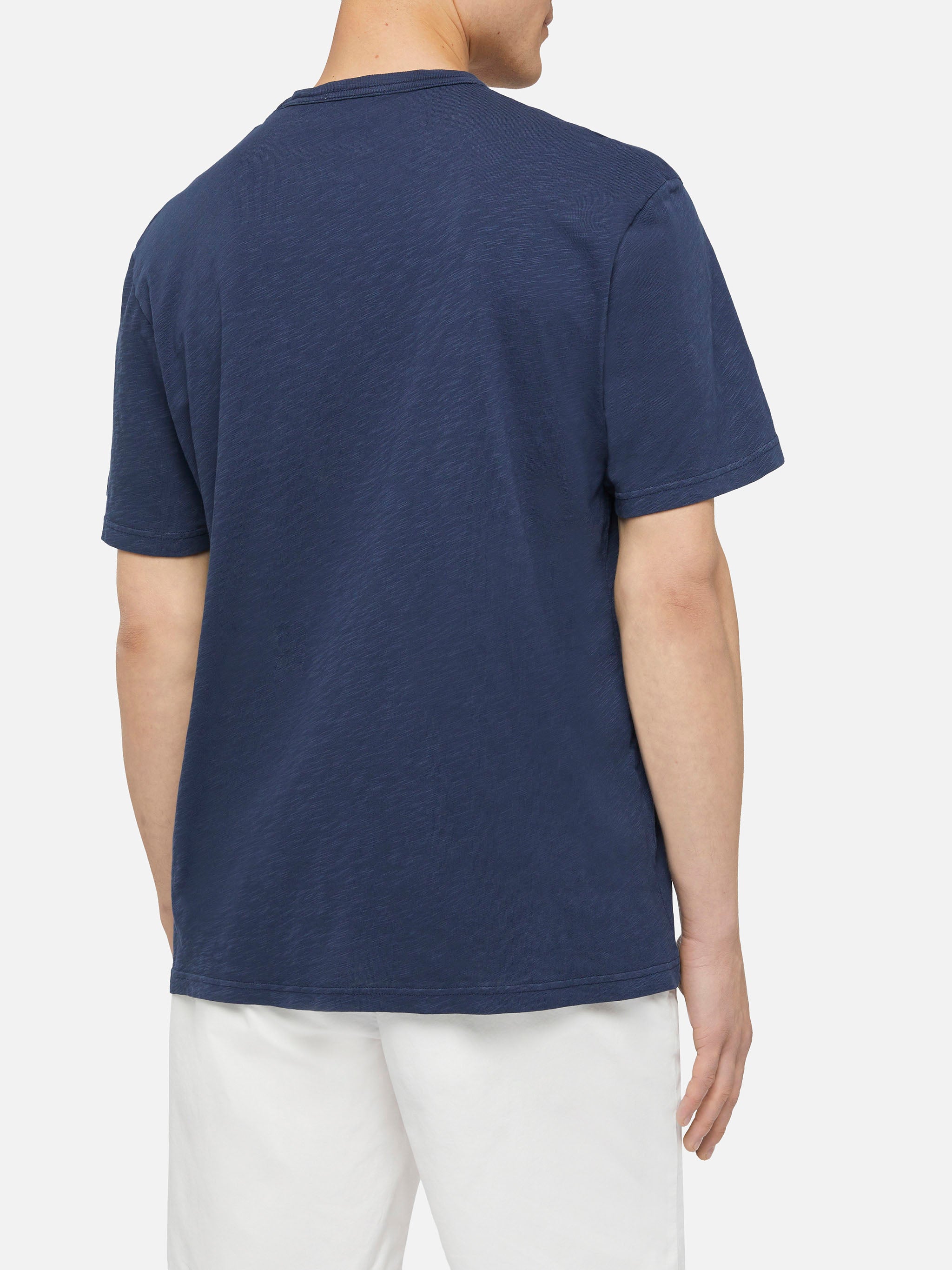 mc2-saint-barth-president-t-shirt-uomo-cotone-fiammato-blu-navy image 4
