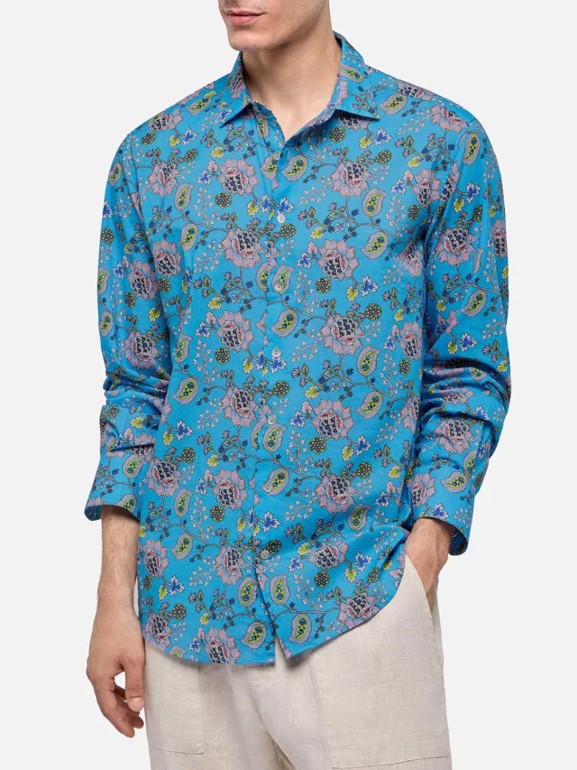 mc2-saint-barth-sikelia-camicia-uomo-mussola-cotone-azzurra-stampa-boho image 1