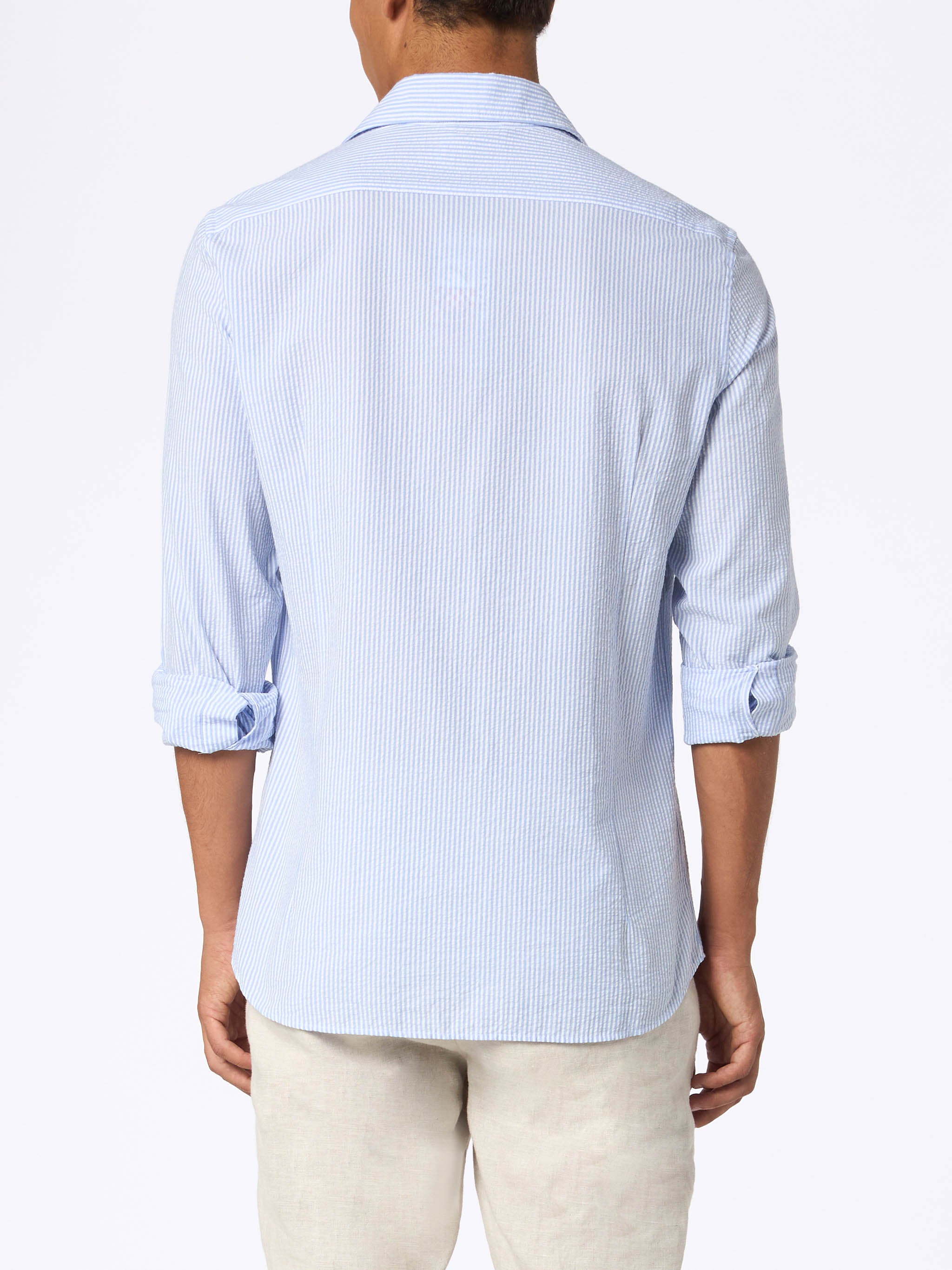 mc2-saint-barth-camicia-uomo-pamplona-in-cotone-seersucker-a-righe-azzurre image 3