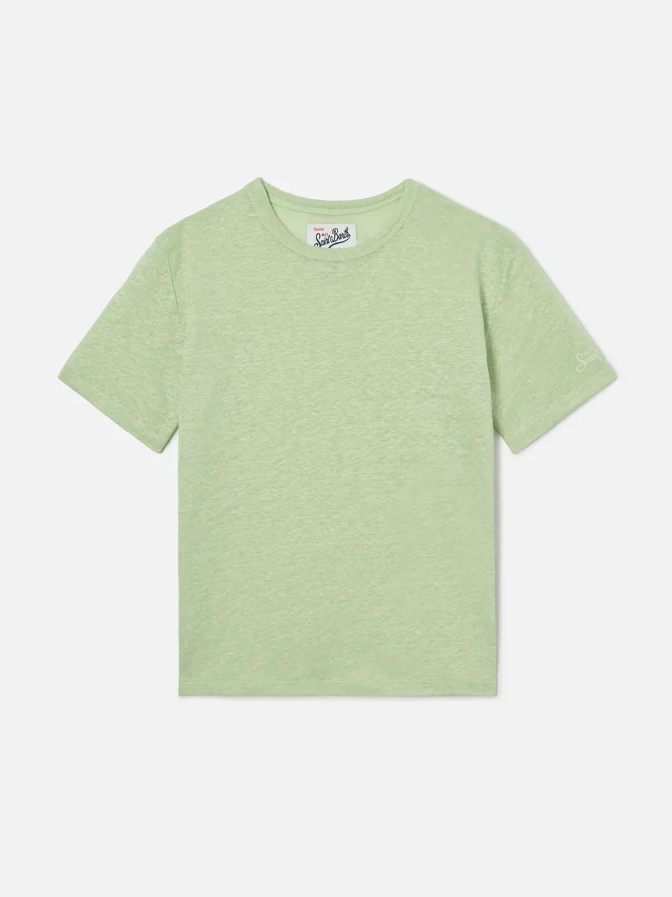 mc2-saint-barth-t-shirt-alex-bambino-in-puro-lino-verde-menta image 1